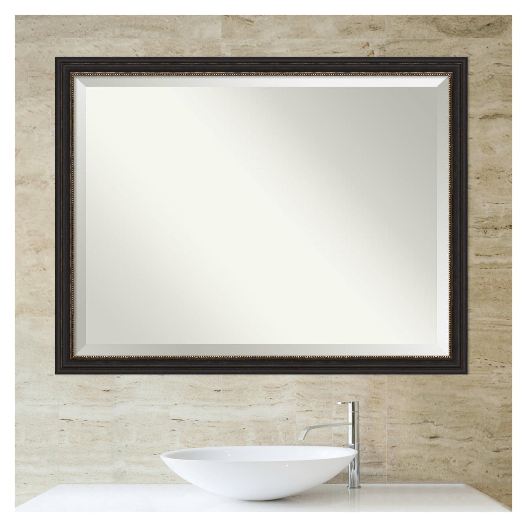 Amanti Art Accent 43.5-Inches x 33.5-Inches Framed Rectangle Bathroom Vanity Mirror ( Burnished Bronze )