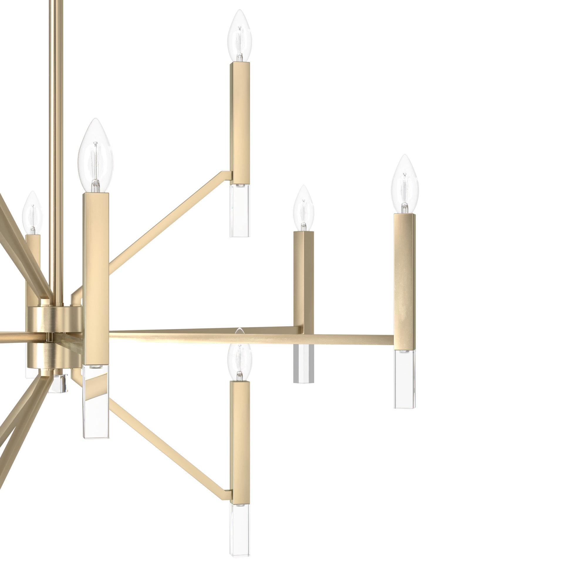 Sunjai 12 Light 3-Tier Sputnik Modern Linear Chandelier