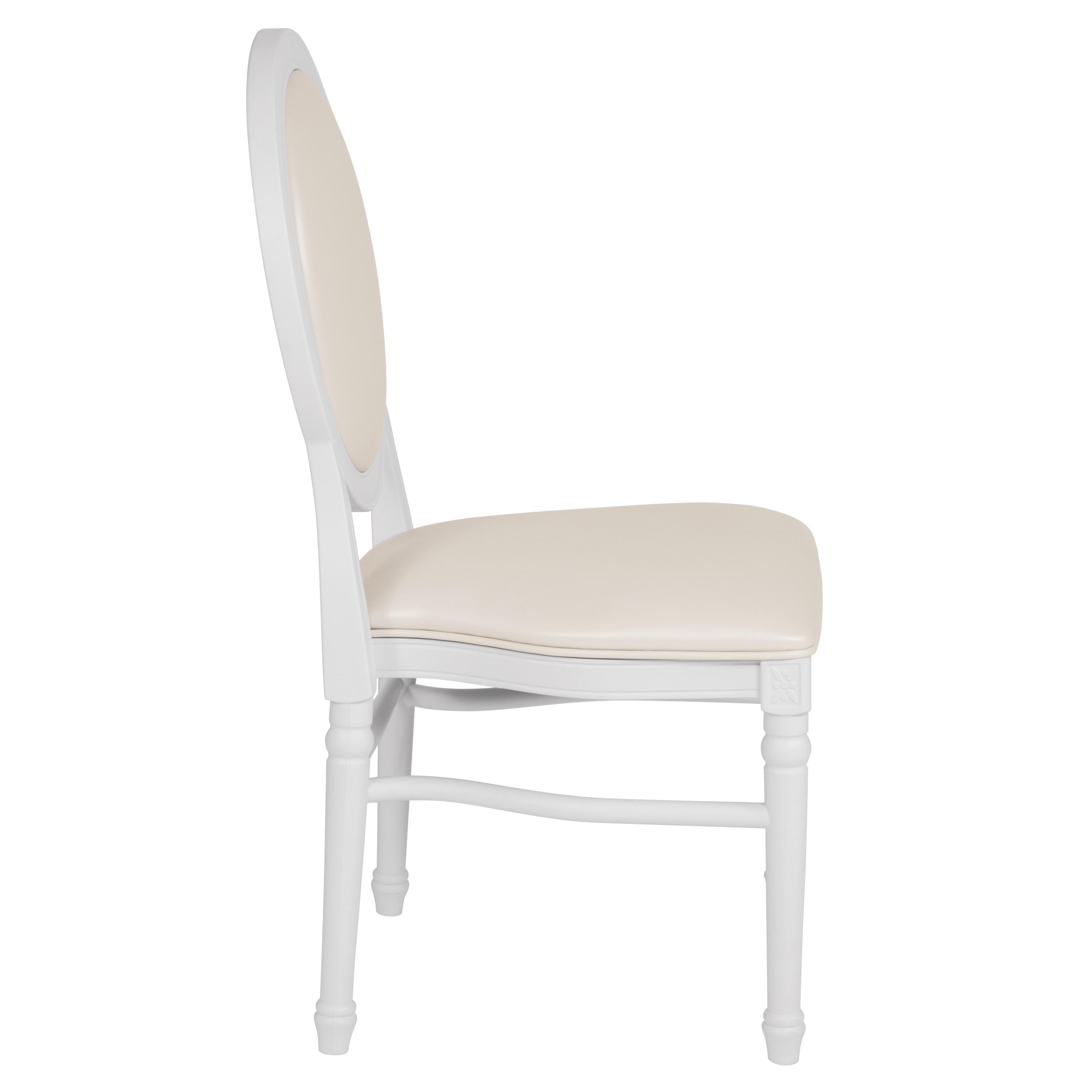 Flash Furniture HERCULES Series 900 lb. Capacity King Louis Chair with White Vinyl Back and Seat and White Frame