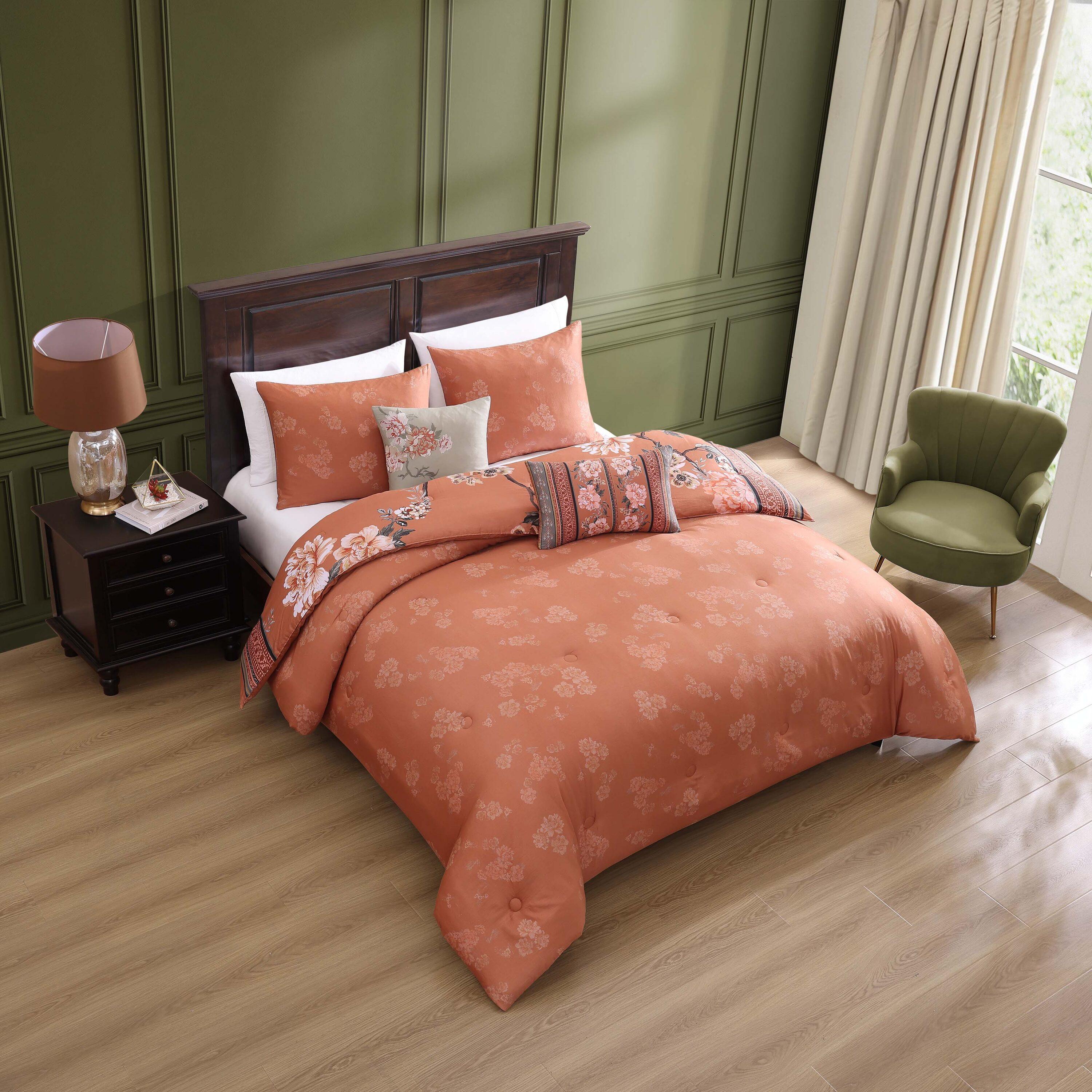 BeBeJan Bebejan Rossana 100% Cotton Sateen 5 Piece Reversible Comforter Set