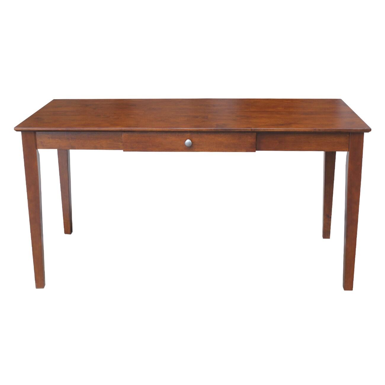 International Concepts 60" Writing Desk Espresso: Mid-Century Modern, Hardwood Frame, Spot Clean, Drawer Storage