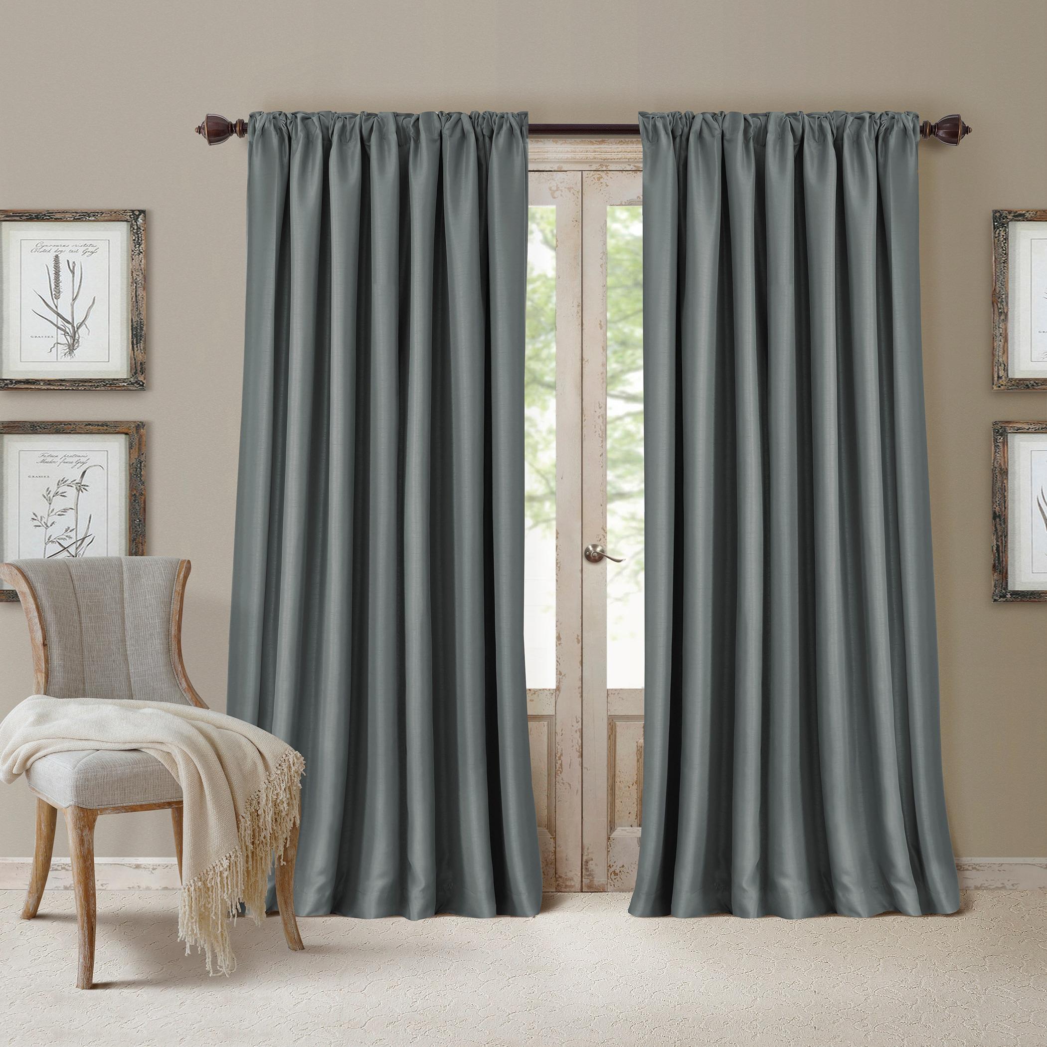 All Seasons Single Blackout Window Curtain Panel - 52" x 84" - Dusty Blue - Elrene Home Fashions