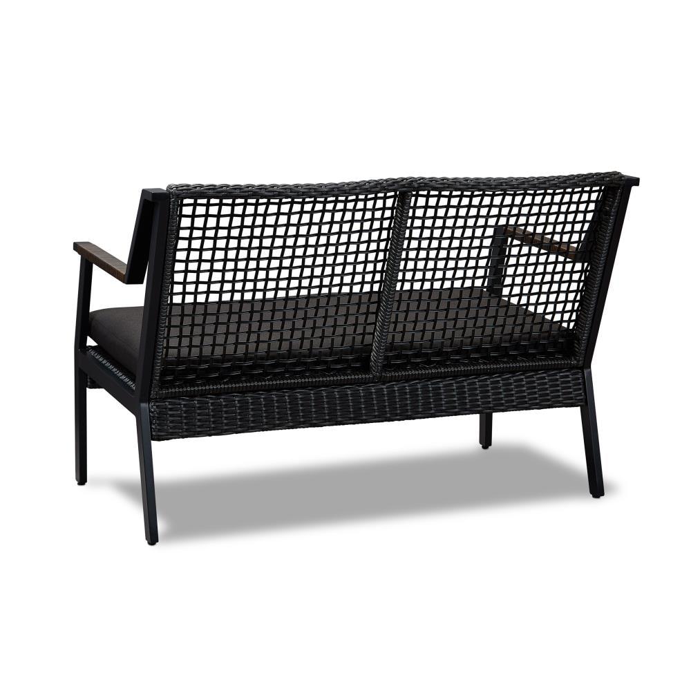 CALVIN 47" Wicker Outdoor Loveseat With Cushions by Real Flame