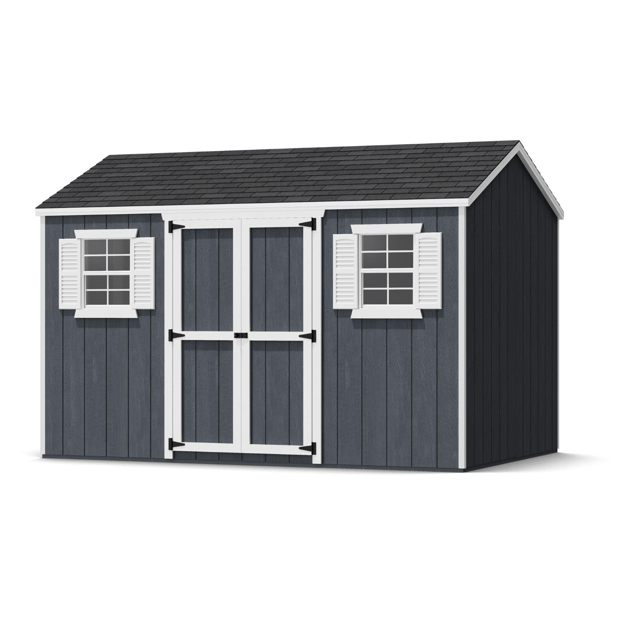 Little Cottage Co. 8x12 Value Workshop Shed with Operable Windows and Floor, Outdoor Wood Storage Do-It-Yourself Precut Kit