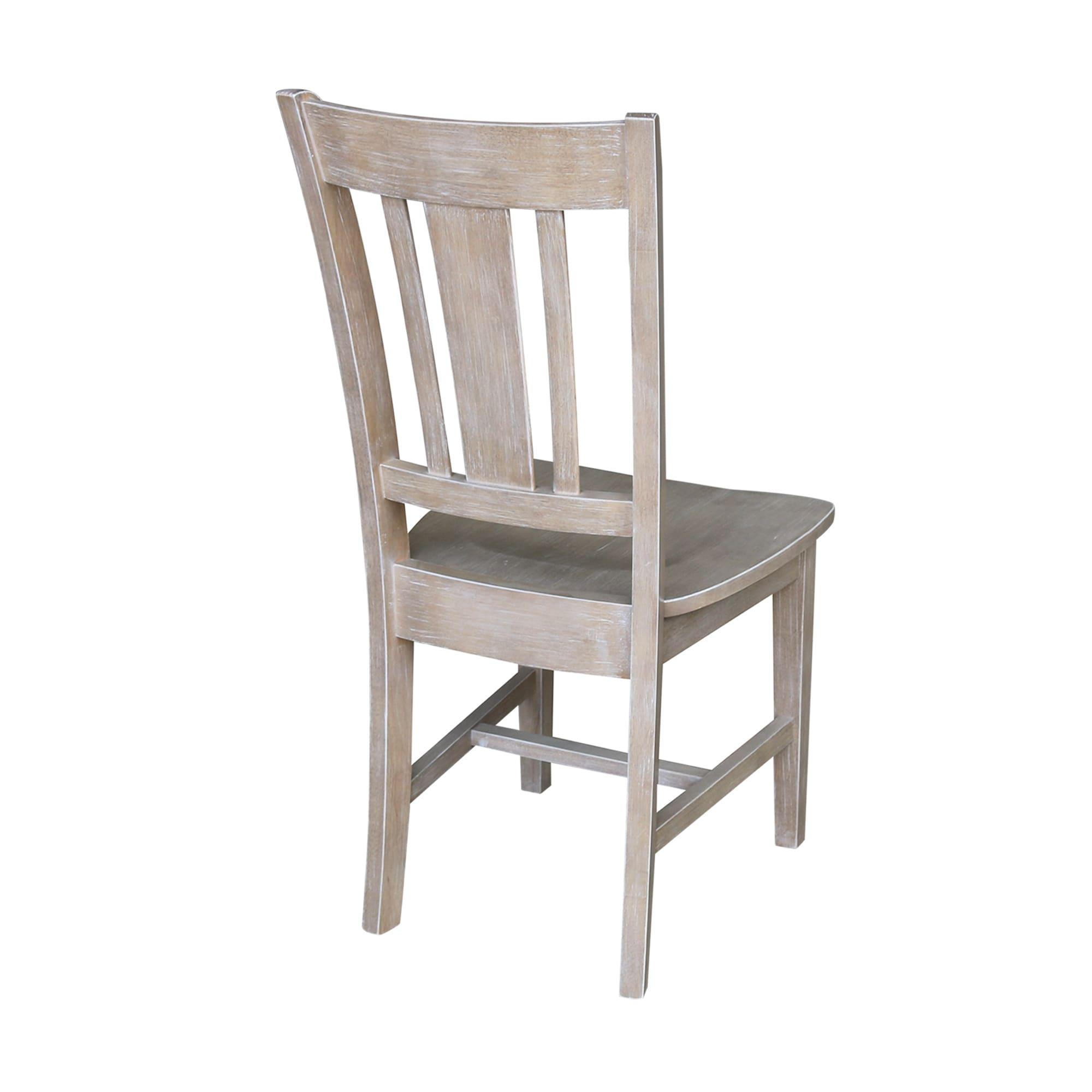 San Remo Splatback Chair Gray/Taupe- International Concepts: Solid Wood, Parawood Material, Spot Clean