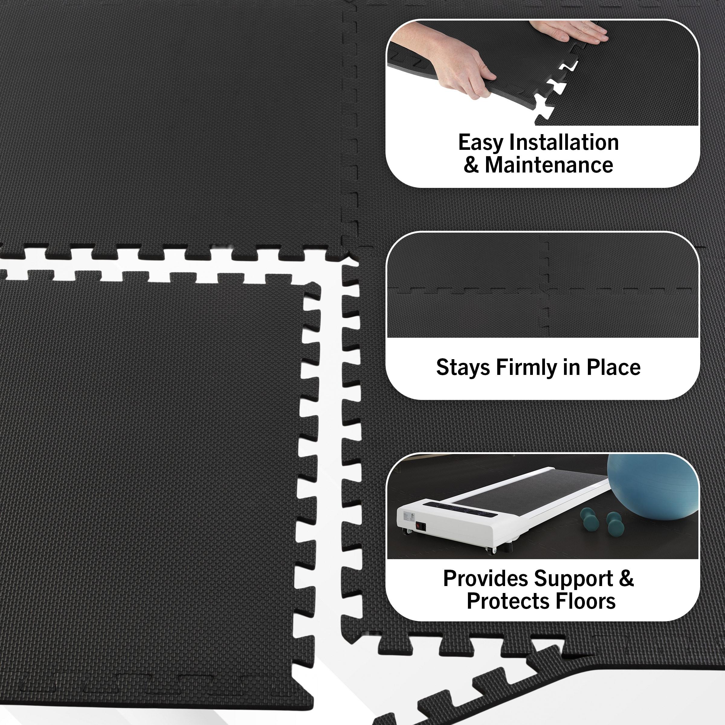 Fleming Supply EVA Foam Mat Floor Tiles for Yoga, Pilates, Cross Fit, and Weight Training - 24" x 24" x 0.50"