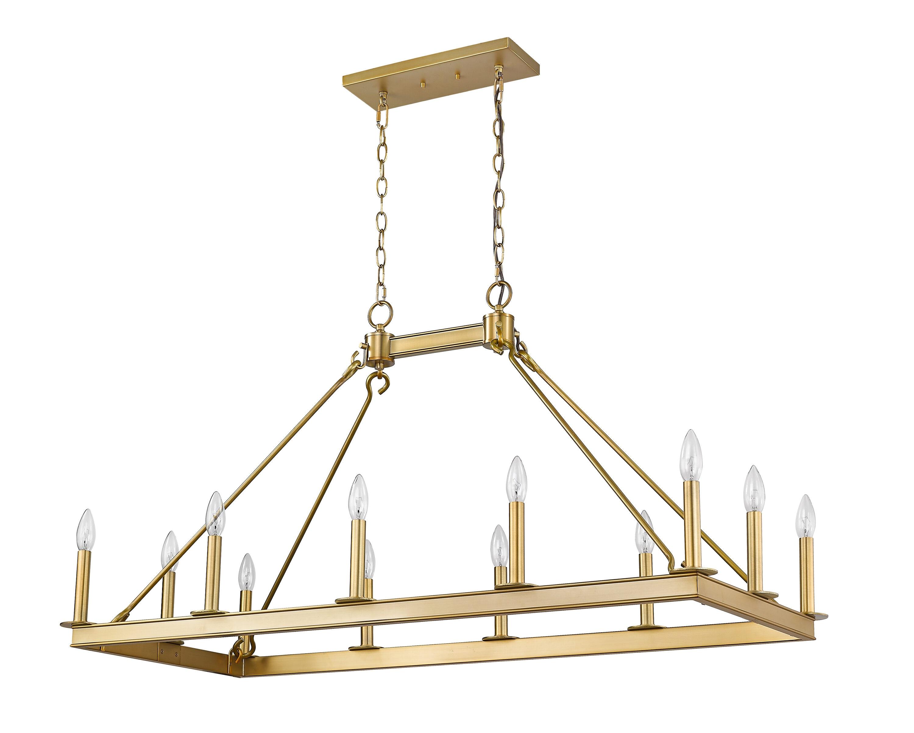 12 Light Island/Billiard In Linear Style 20 Inches Wide By 25 Inches High-Olde Brass Finish Z-Lite 482-12L-Obr