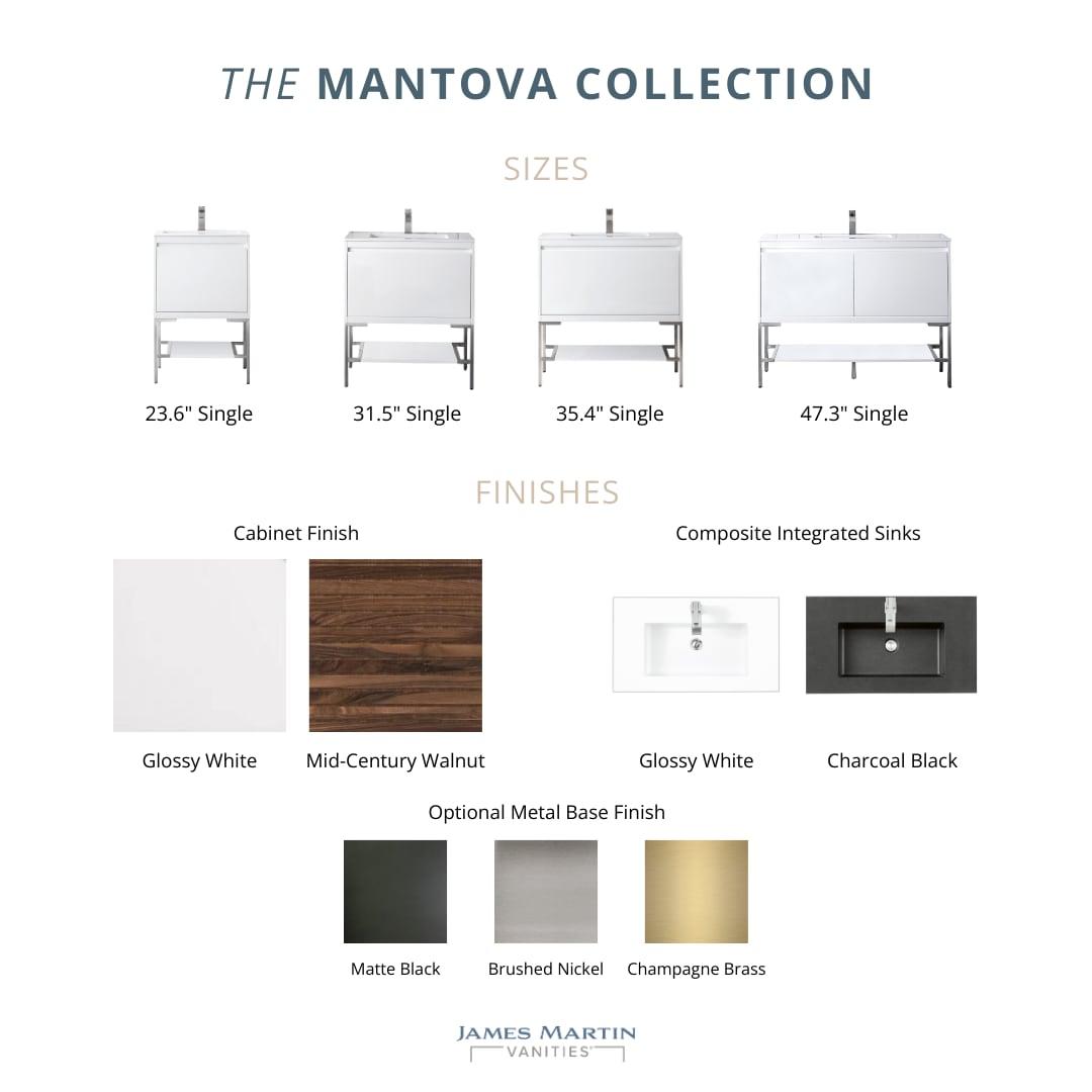 Mantova 35.4" Single Bathroom Vanity Base Only