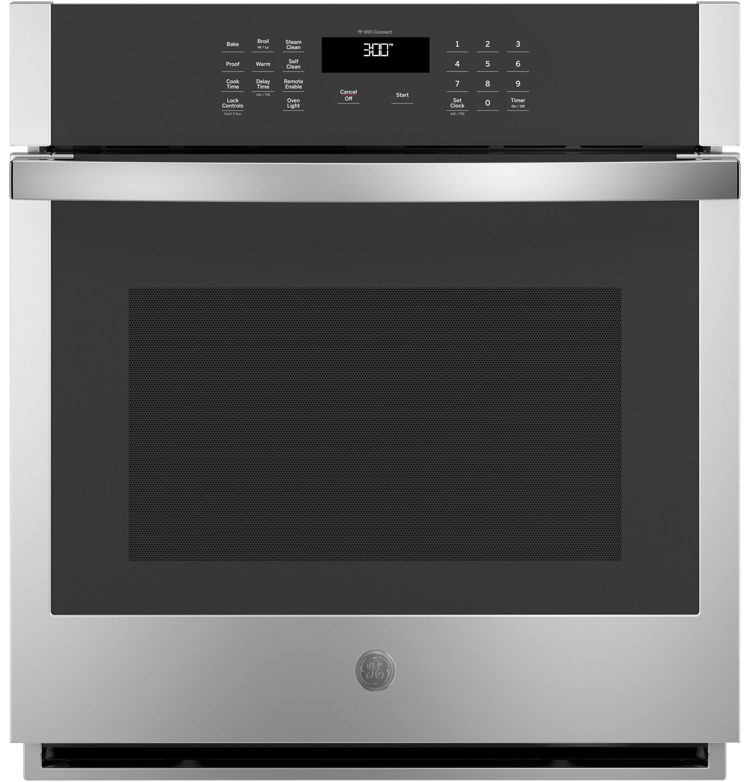 GE Appliances GE Smart Appliances Smart Built-in 27" Self-Cleaning Electric Single Wall Oven JKS3000SNSS