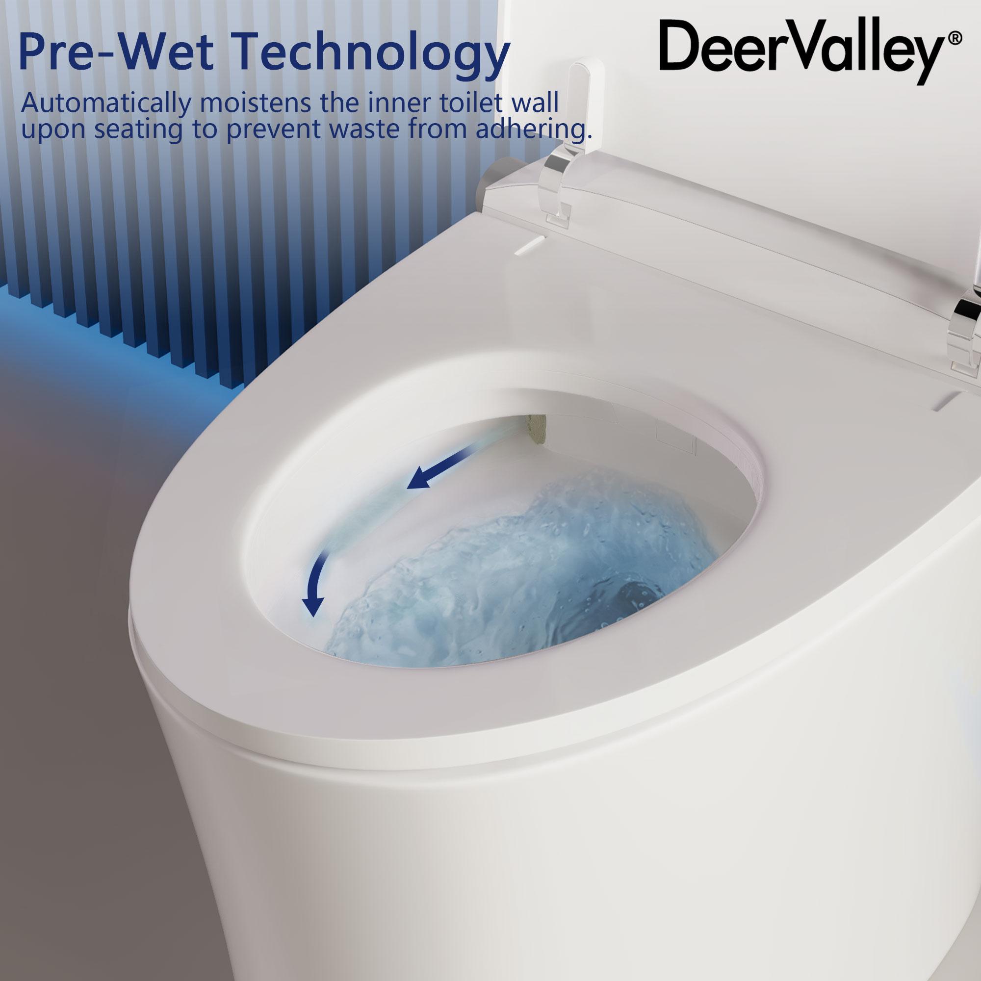 Smart Toilet with Quiet-Closed Heated Seat, Foot Kick/Off-seat/Blackout/Remote Flush, Bidet Elongated Toilet with Tankless, Gentle Night light, Remote Control, Advanced
