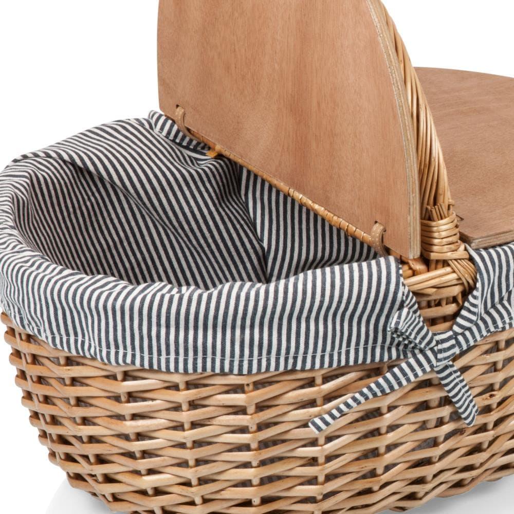 Country Vintage Wicker Picnic Basket for 2