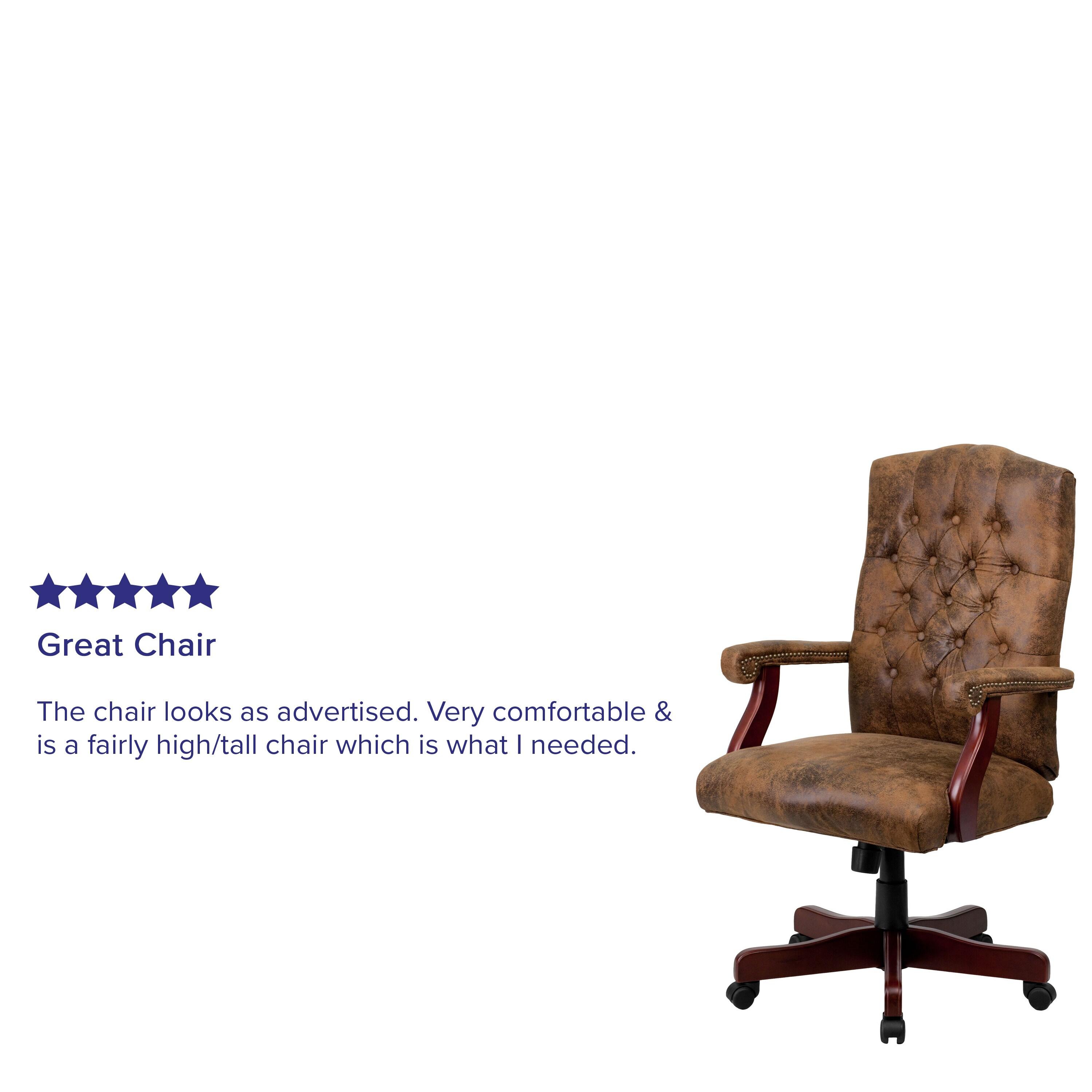Flash Furniture Farmhouse High-Back Tufted Executive Swivel Office Chair with Arms
