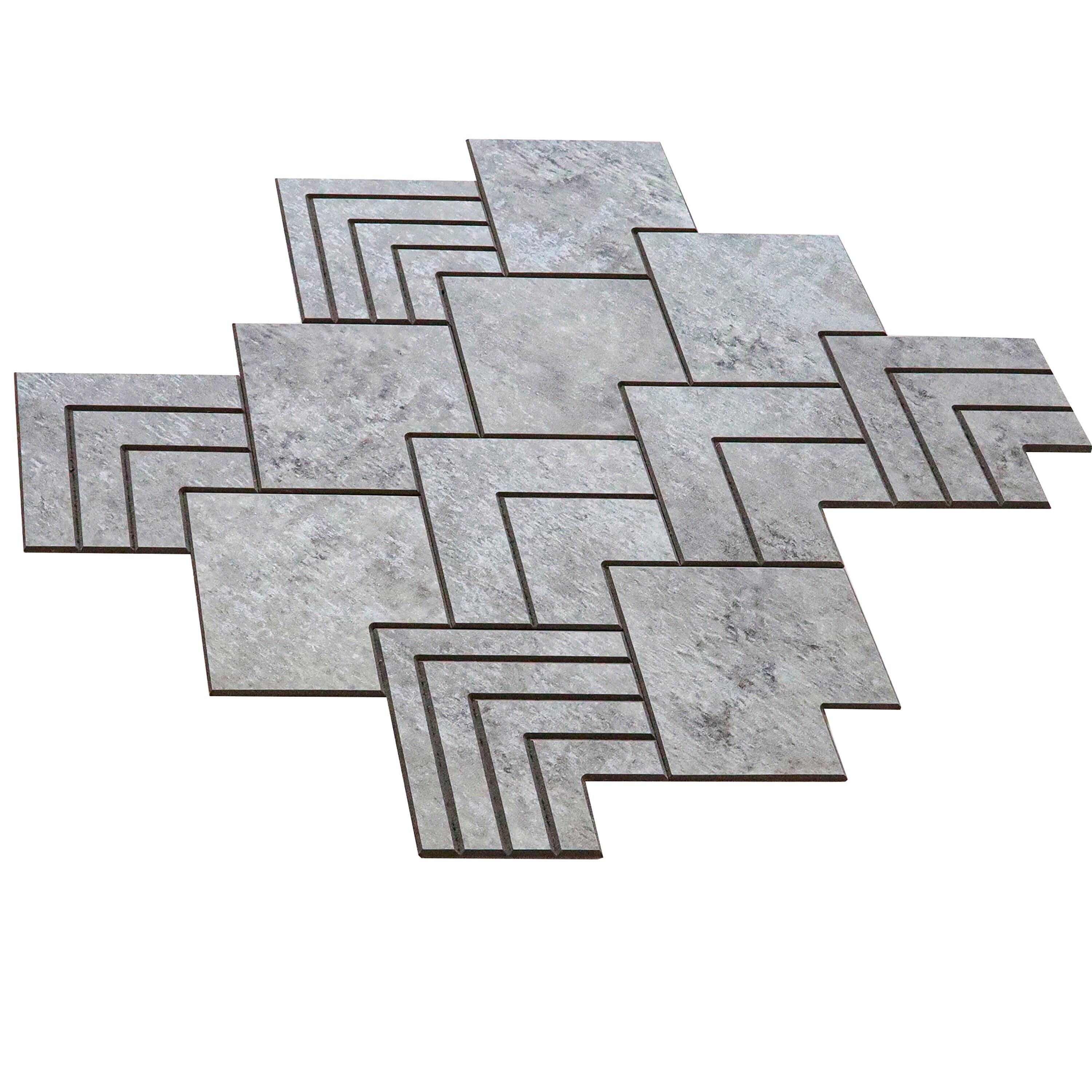 3.93'' W x 3.35'' L Engineered Stone Peel and Stick Mosaic Tile