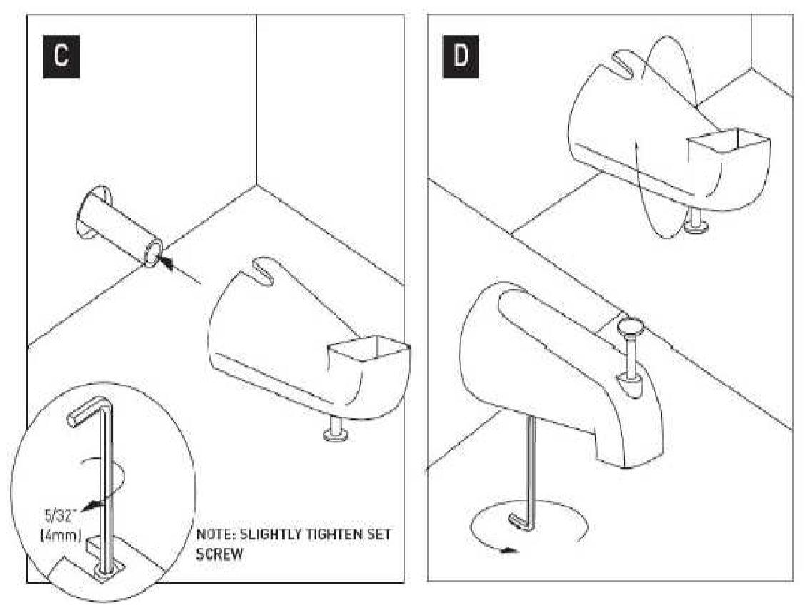 Tub Spout with Diverter Slip Fit Connection