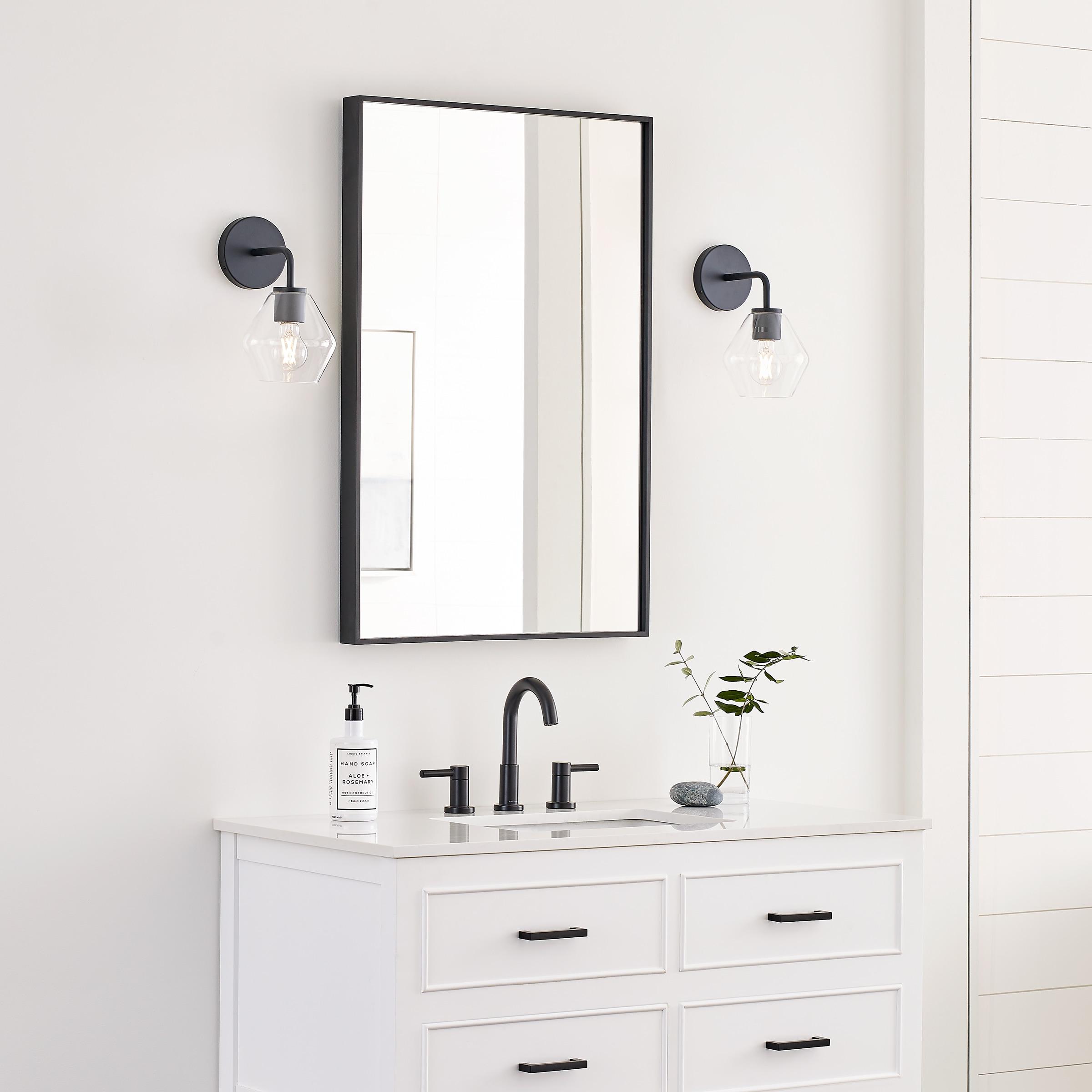 Midnight Black Industrial Farmhouse 1-Light Bath Vanity Pendant