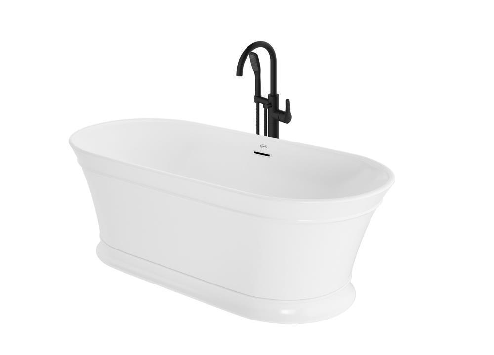 Lyndsay 67" x 32" Freestanding Soaking Acrylic Bathtub with Faucet