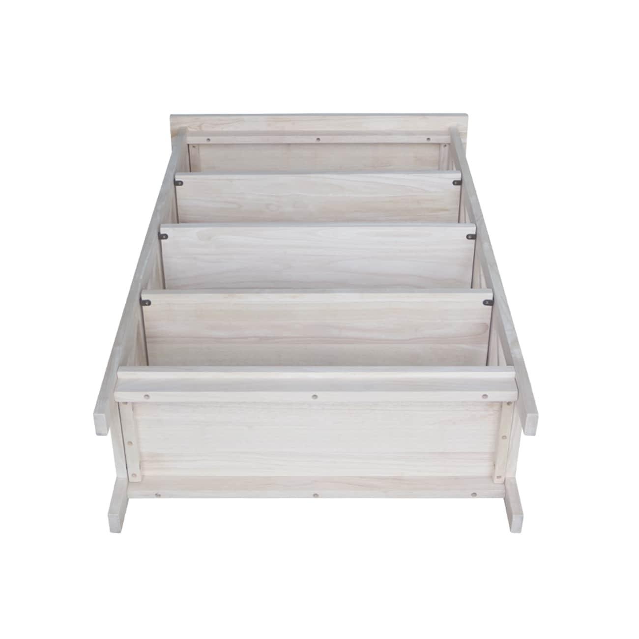 International Concepts 48" 4 Tier X-Sided Bookshelf: Hardwood Vertical Storage, Farmhouse Style, 30" Wide