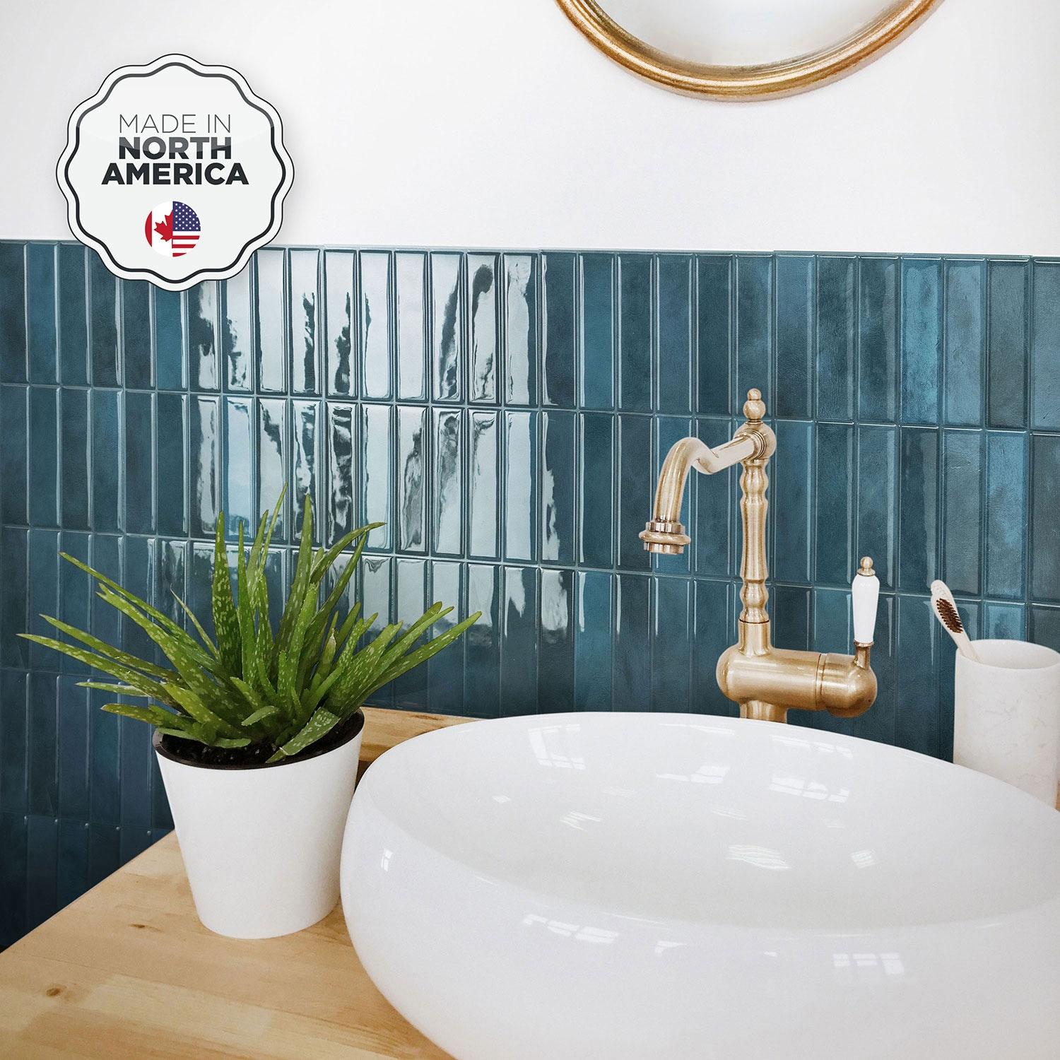 Peel and Stick Gel Backsplash Tile Morocco 11.5'' x 9''