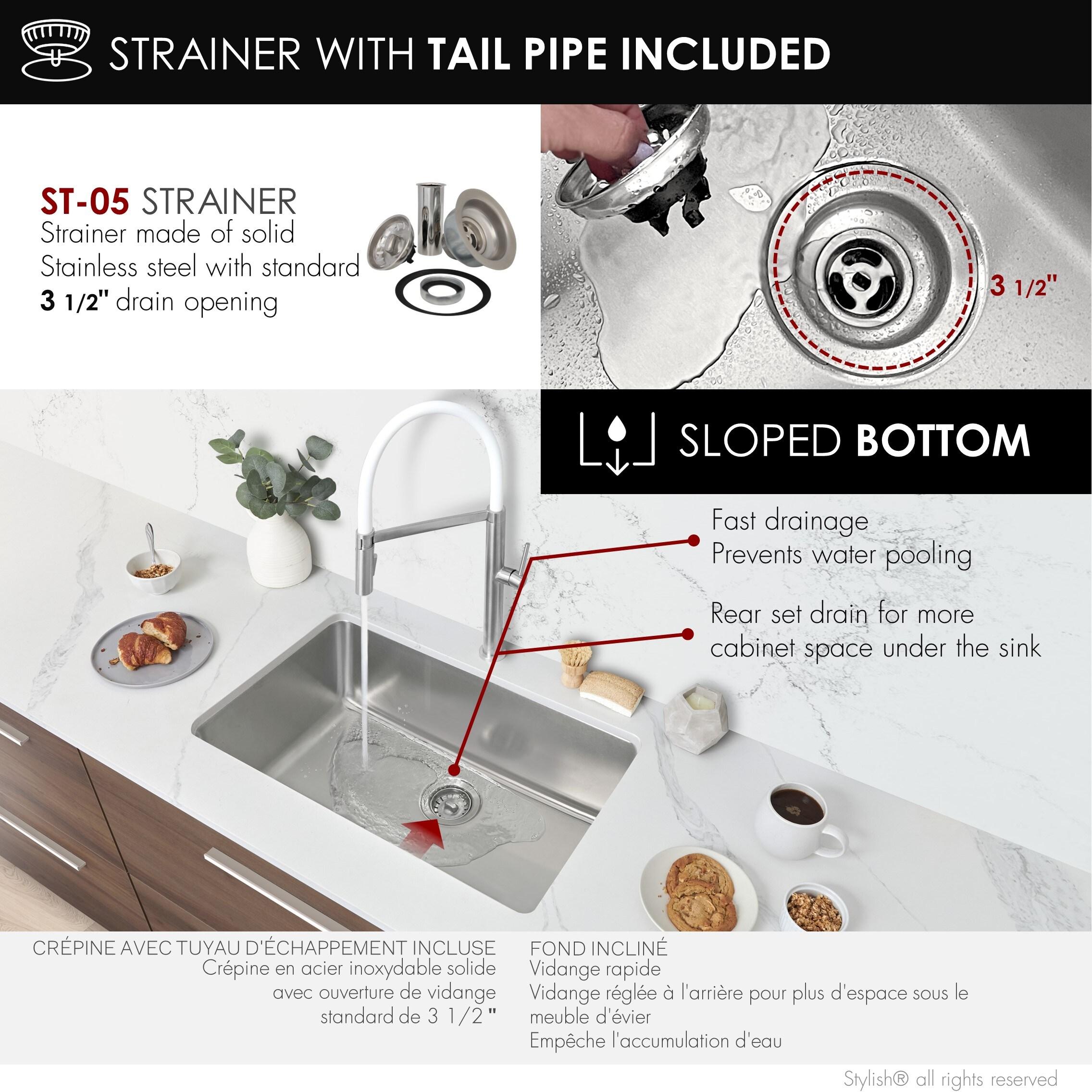 Builder Stylish Olite Dual-Mount 27" Stainless Steel Single Bowl Kitchen Sink