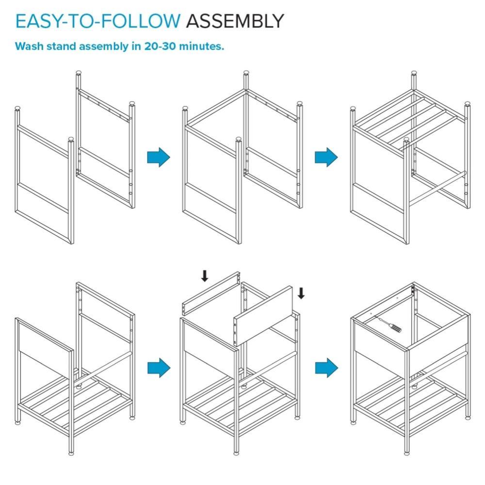 TFH-3622-SS 36'' L x 22'' W Free Standing Laundry Sink with Faucet