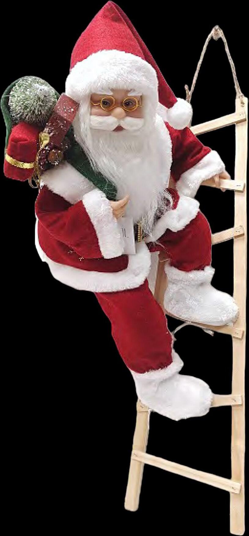 Eagle Gifts X40 ARE27057X 22 in. Santa on Ladder Holiday Decor with 22 Santa On Ladder Figurine - Red