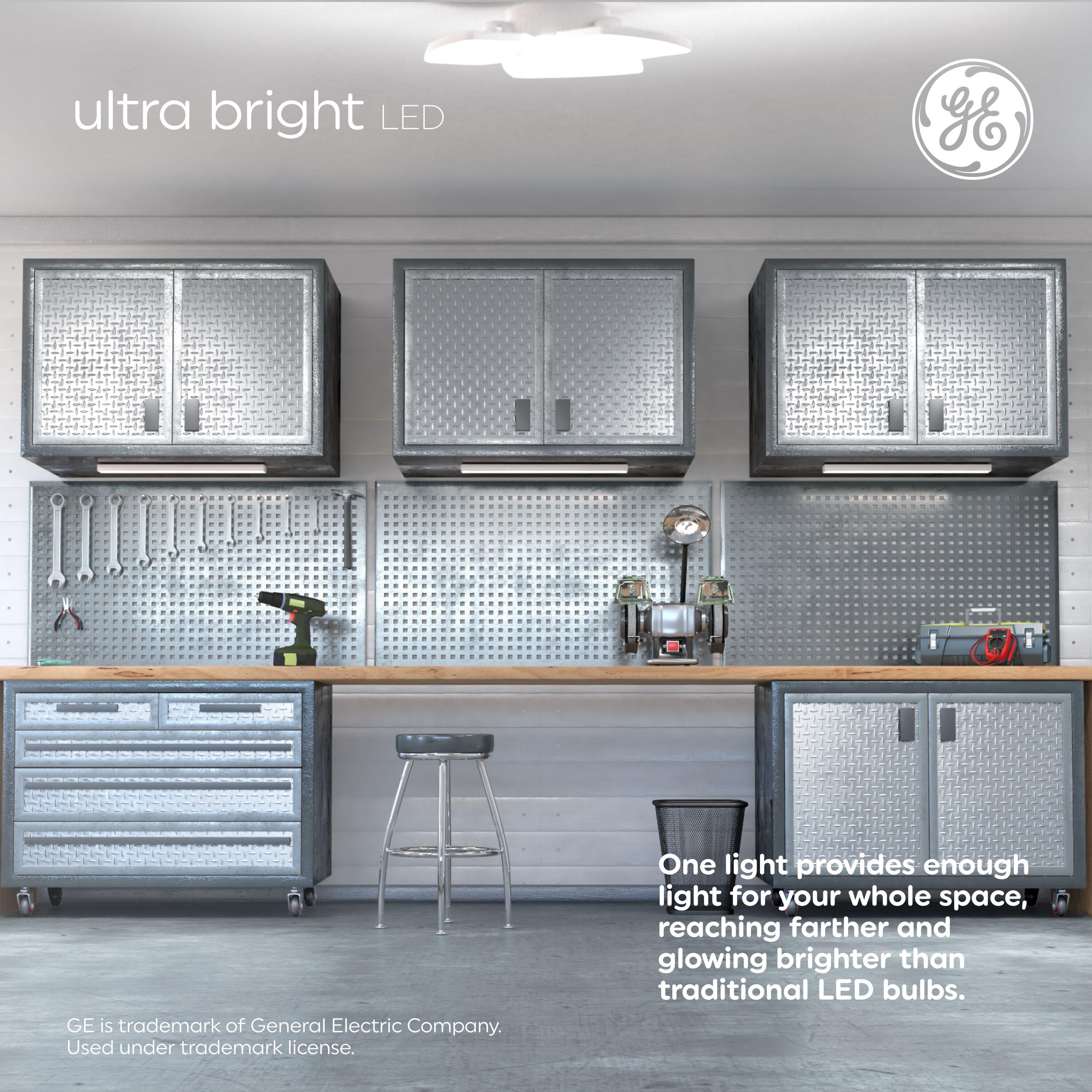 GE Ultra Bright Cool White Utility Light Fixture: LED Garage & Utility Room Light, 8000 Lumens, 80W, Energy Star Certified