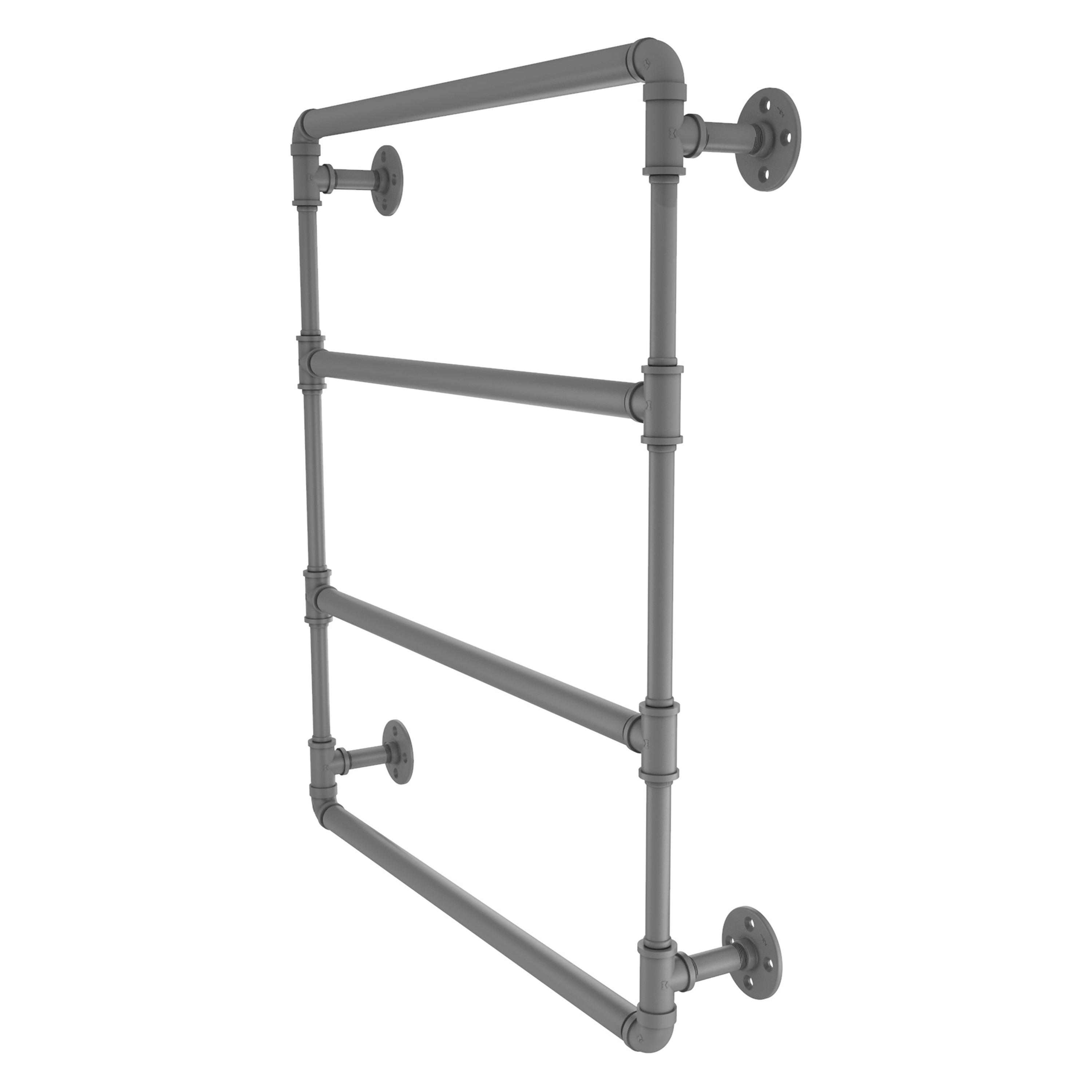 Pipeline Collection Wall Mounted Ladder Towel Bar - Matte Gray / 24 Inch