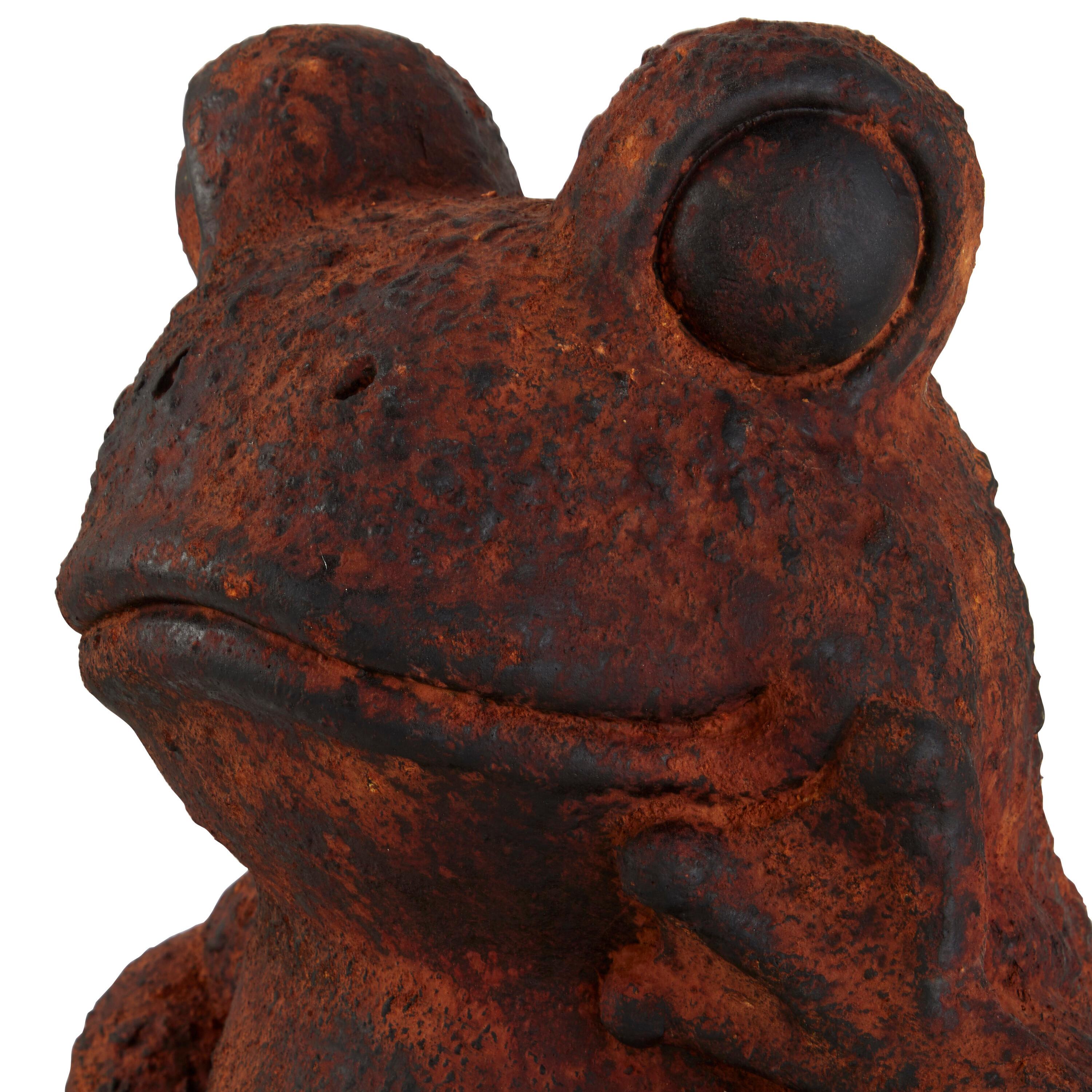 DecMode Outdoor 13" x 16" Rust Magnesium Oxide Rustic Frogs Garden Sculpture, 1 - Pieces