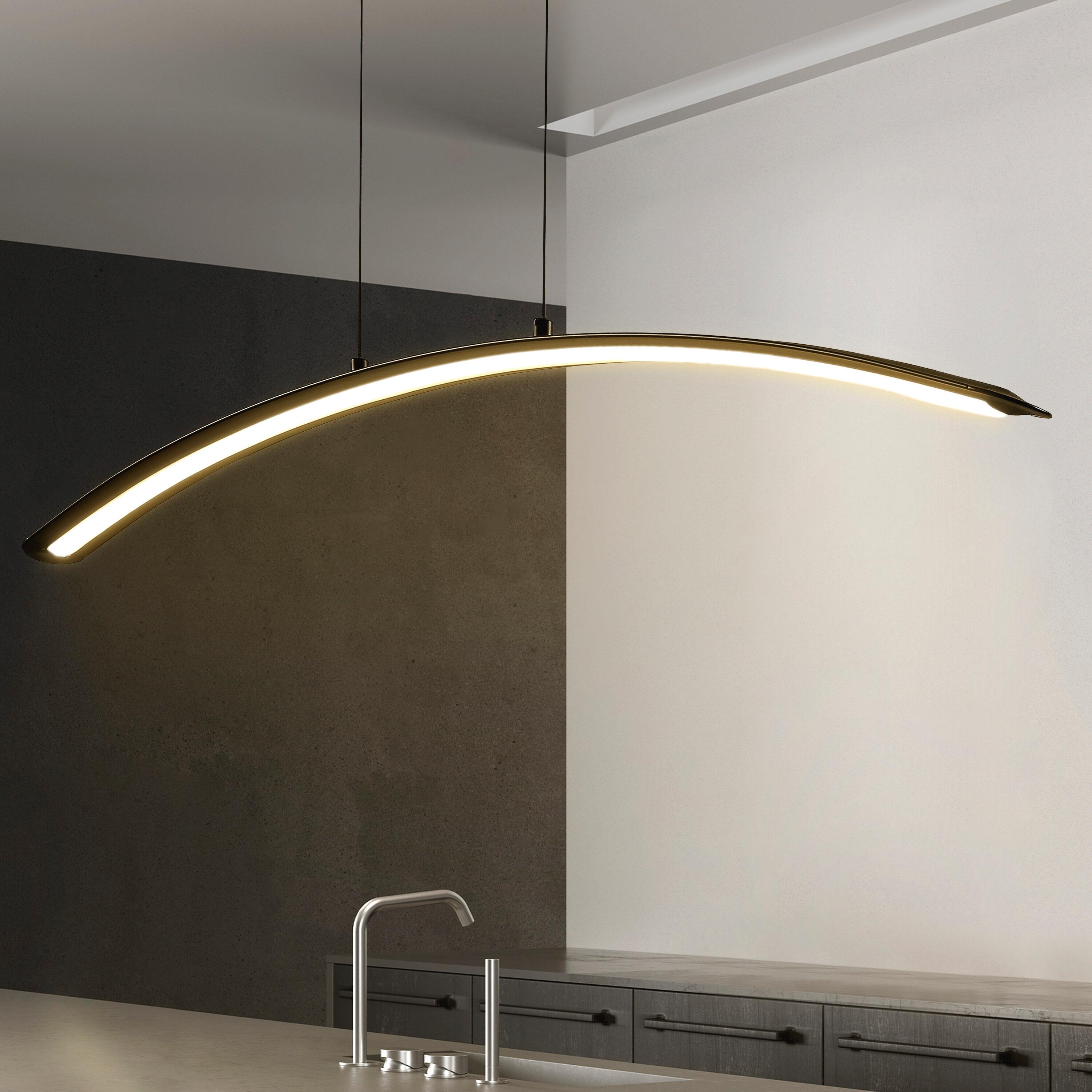 JONATHAN Y Roxanna 41.5" Dimmable Adjustable Integrated LED Metal Linear Pendant, Black