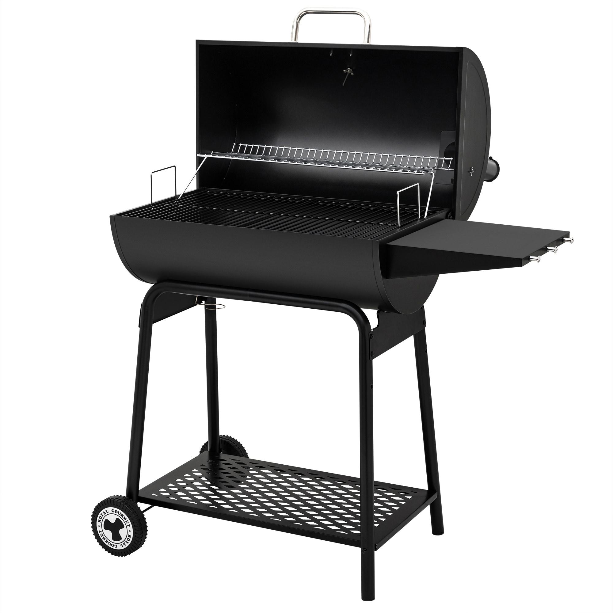 Royal Gourmet 30" Barrel Charcoal Grill with Side Shelf