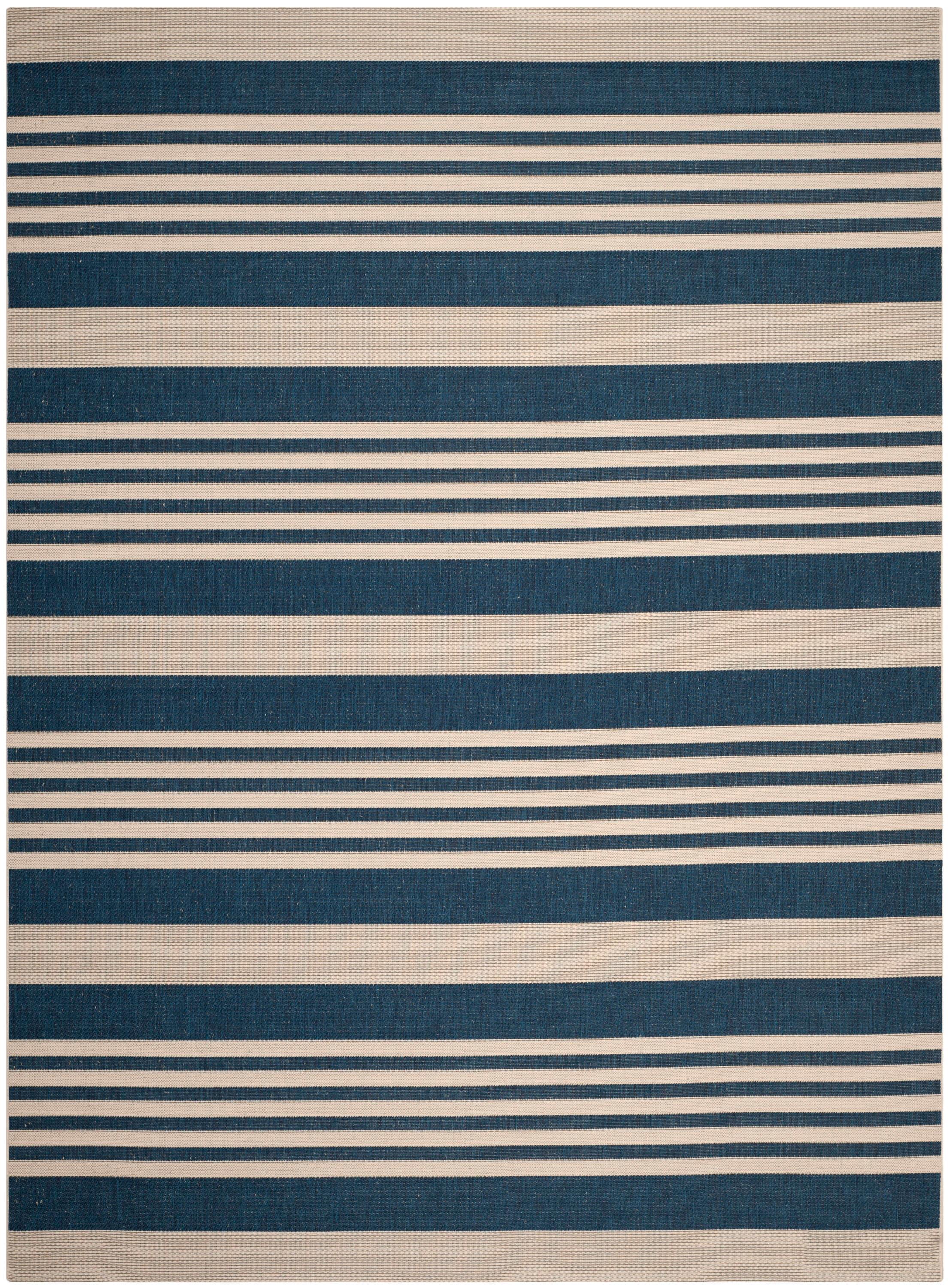 Courtyard CY6062 Power Loomed Indoor/Outdoor Area Rug - Navy/Beige - 8'9"x11'9" - Safavieh.