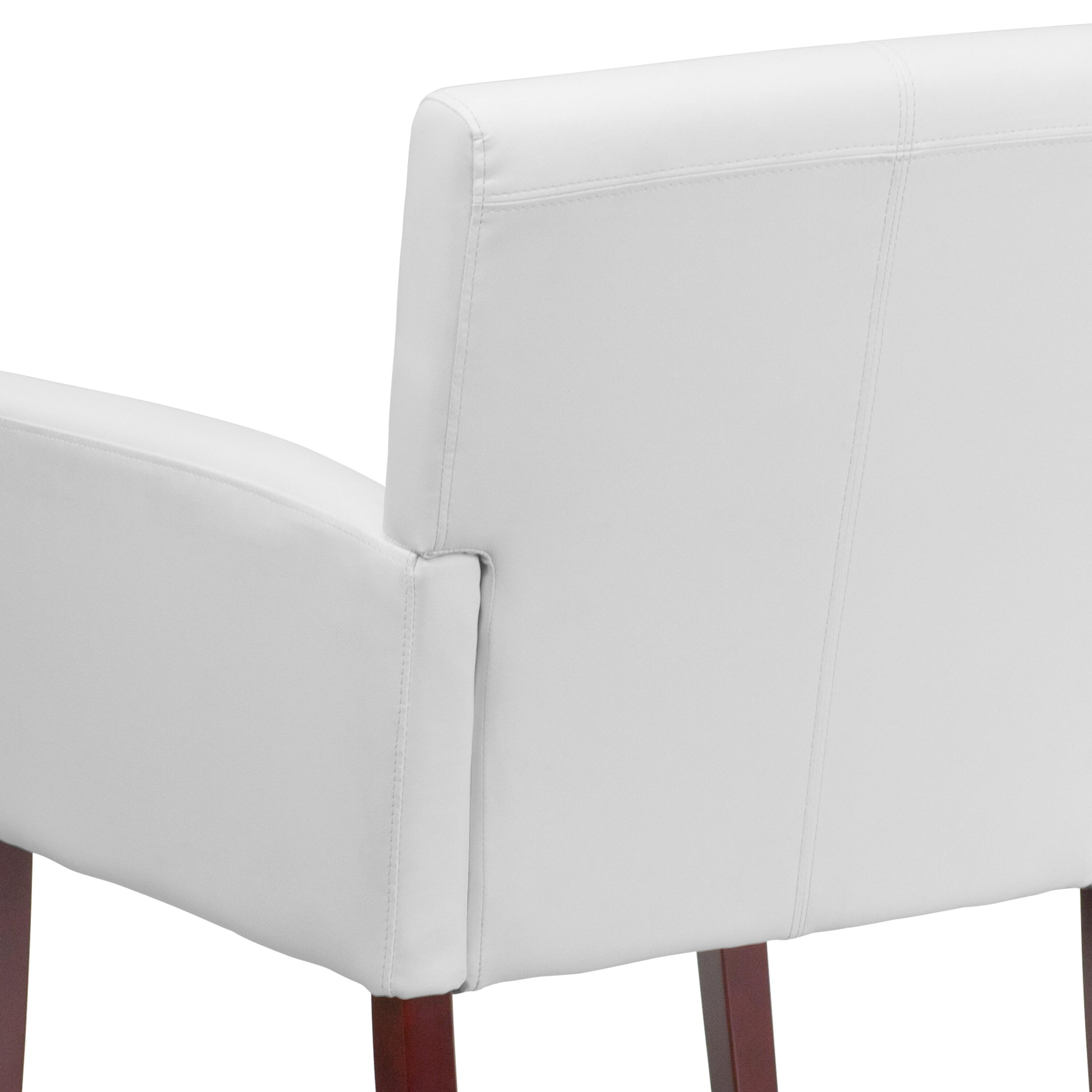 Paulson LeatherSoft Executive Side Reception Chair with Mahogany Legs