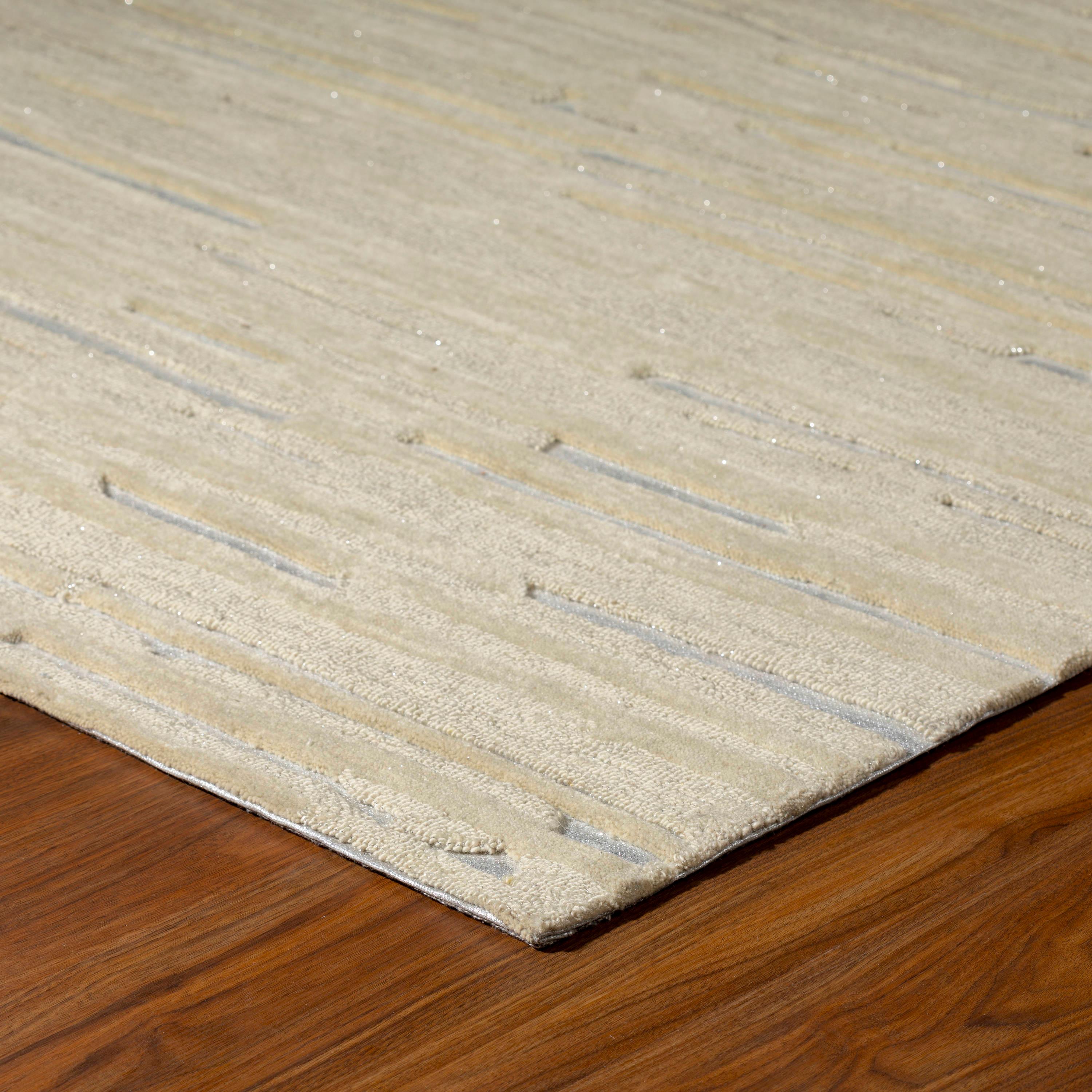 Addison Rugs Addison Dazzle Modern Hand Spun Wool and Metallic Area Rug Champagne 2' x 3' 2' x 3'