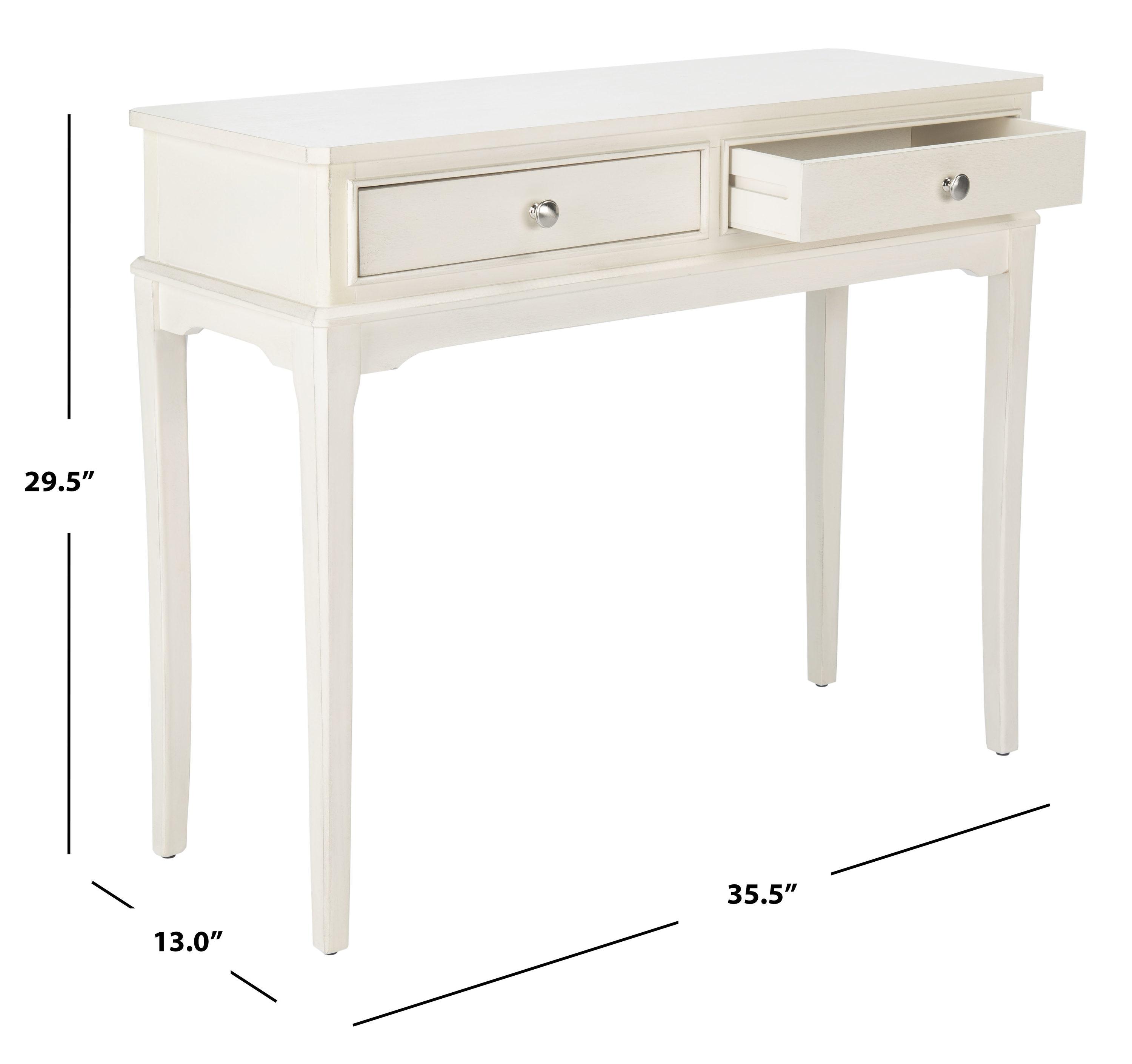 Opal 2 Drawer Console Table - Distressed White - Safavieh