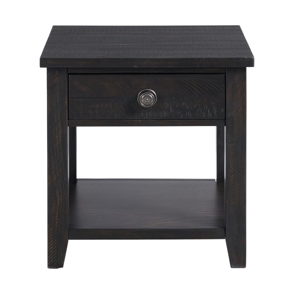 Picket House Furnishings Kahlil End Table with Drawer Espresso : Mid-Century Modern, Acacia & Pine Frame, Spot Clean