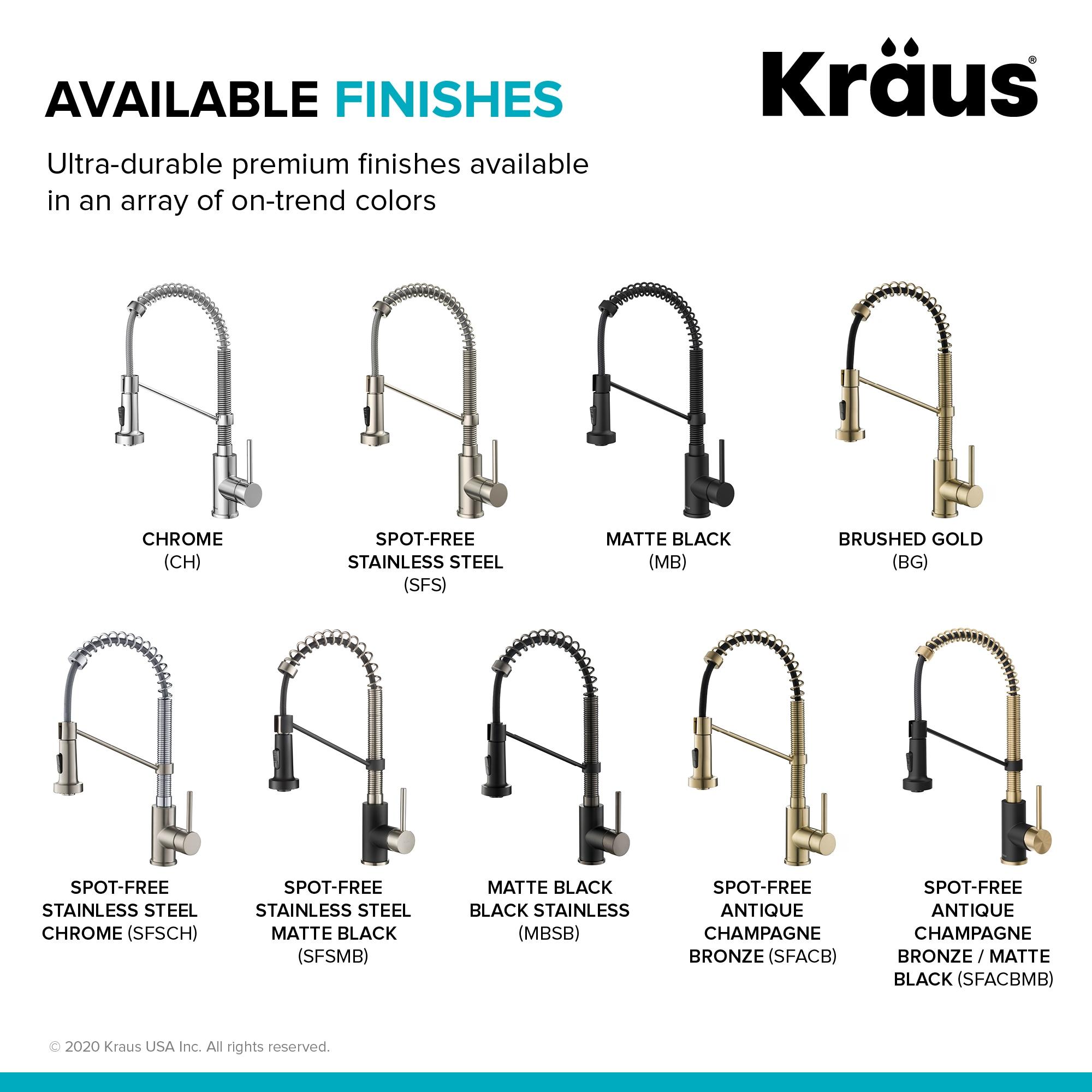 KRAUS Bolden Commercial Style 2-Function Single Handle Pull Down Kitchen Faucet