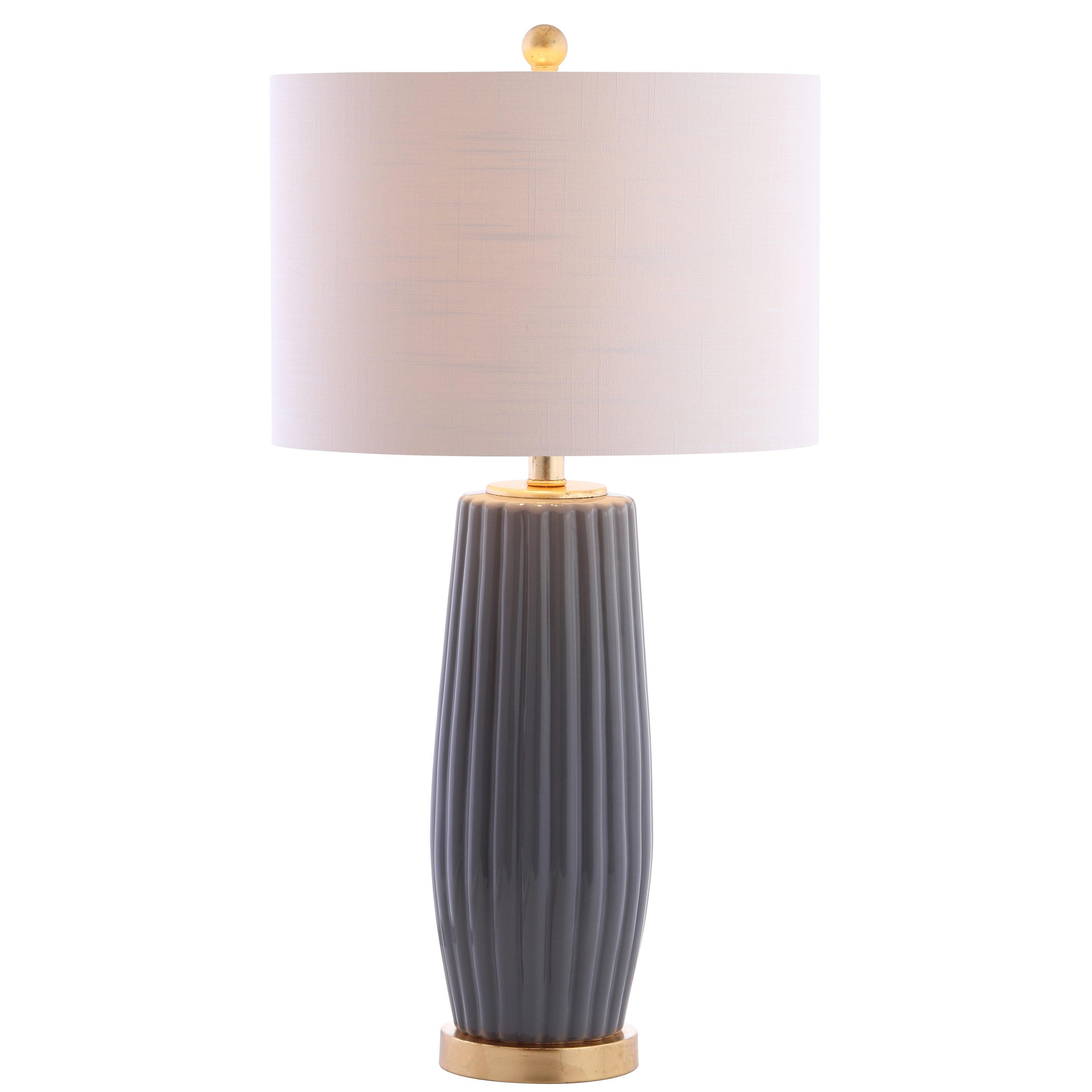 JONATHAN Y Roman 28.5" Ceramic LED Table Lamp, Gray