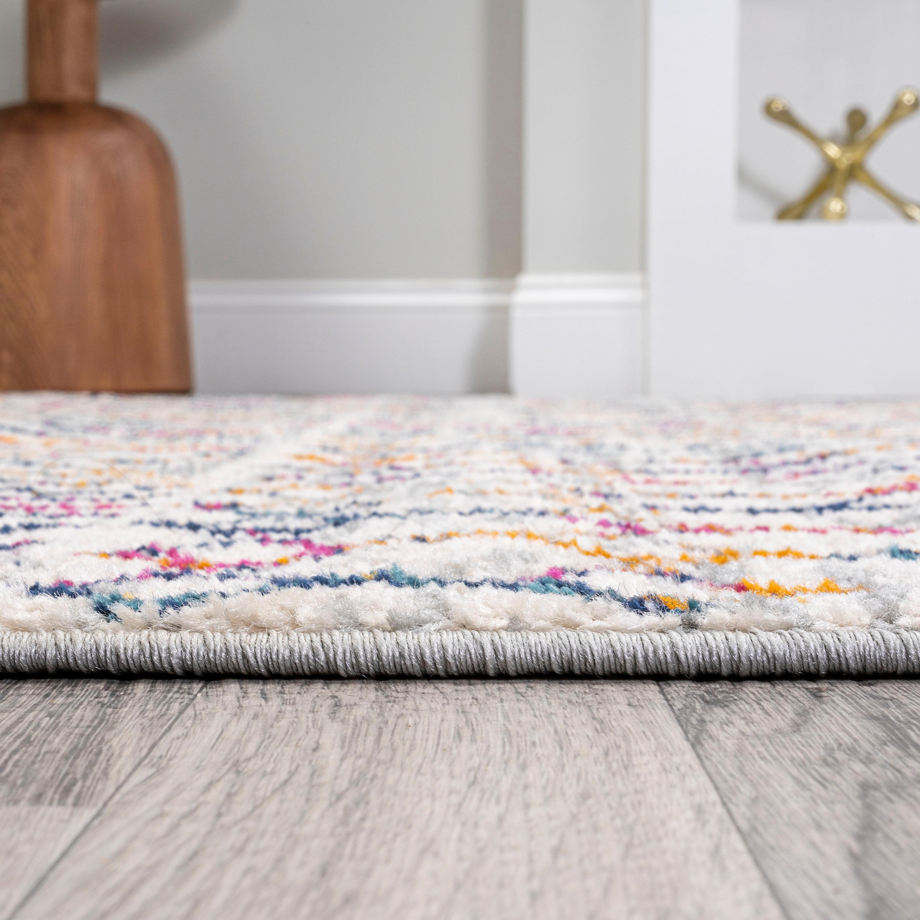 5' x 8' Arta Moroccan Vintage Geometric Rug Area Rug, Multi/Cream - JONATHAN Y