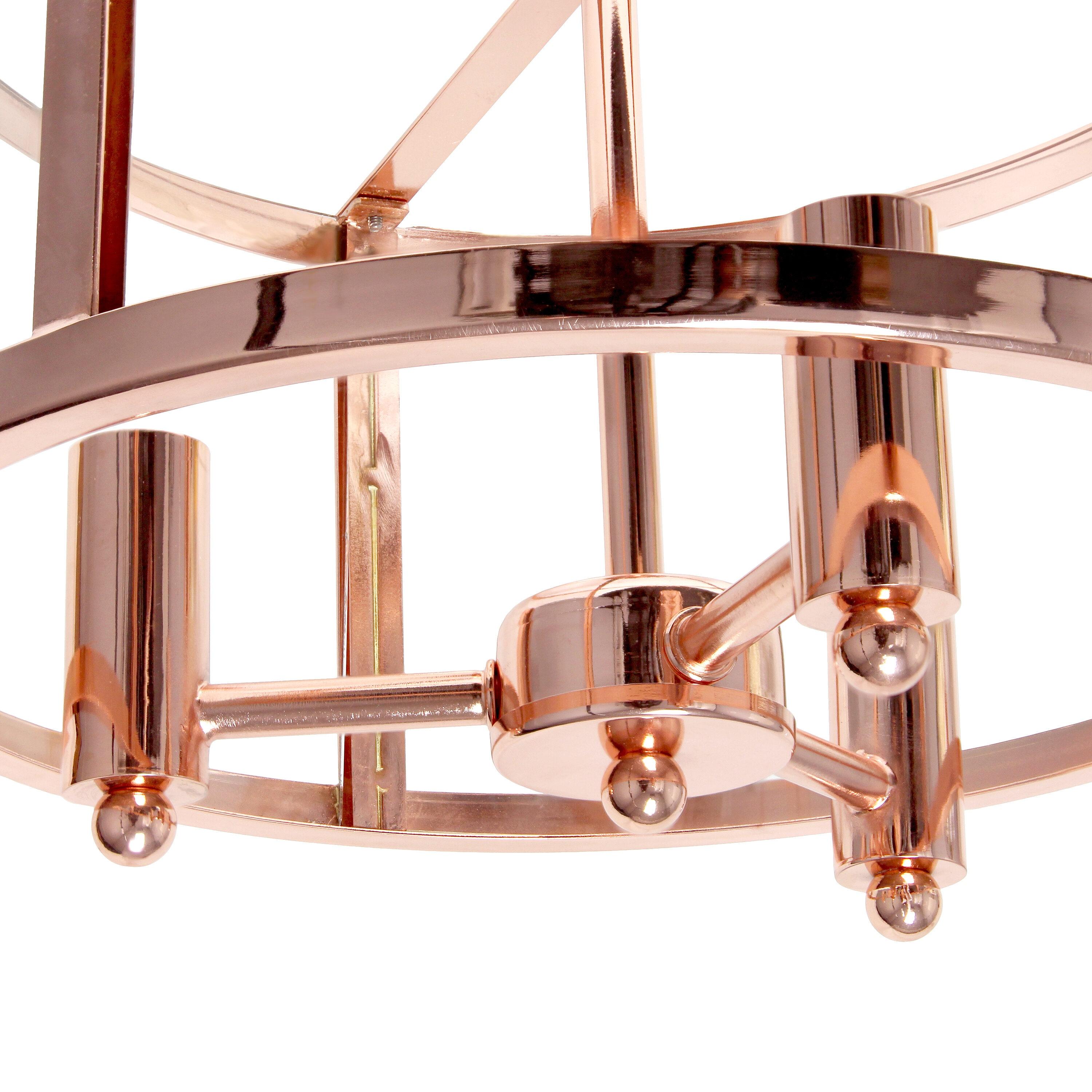 3-Light 13" Industrial Farmhouse Glass/Metallic Accented Semi-flushmount Ceiling Light - Lalia Home