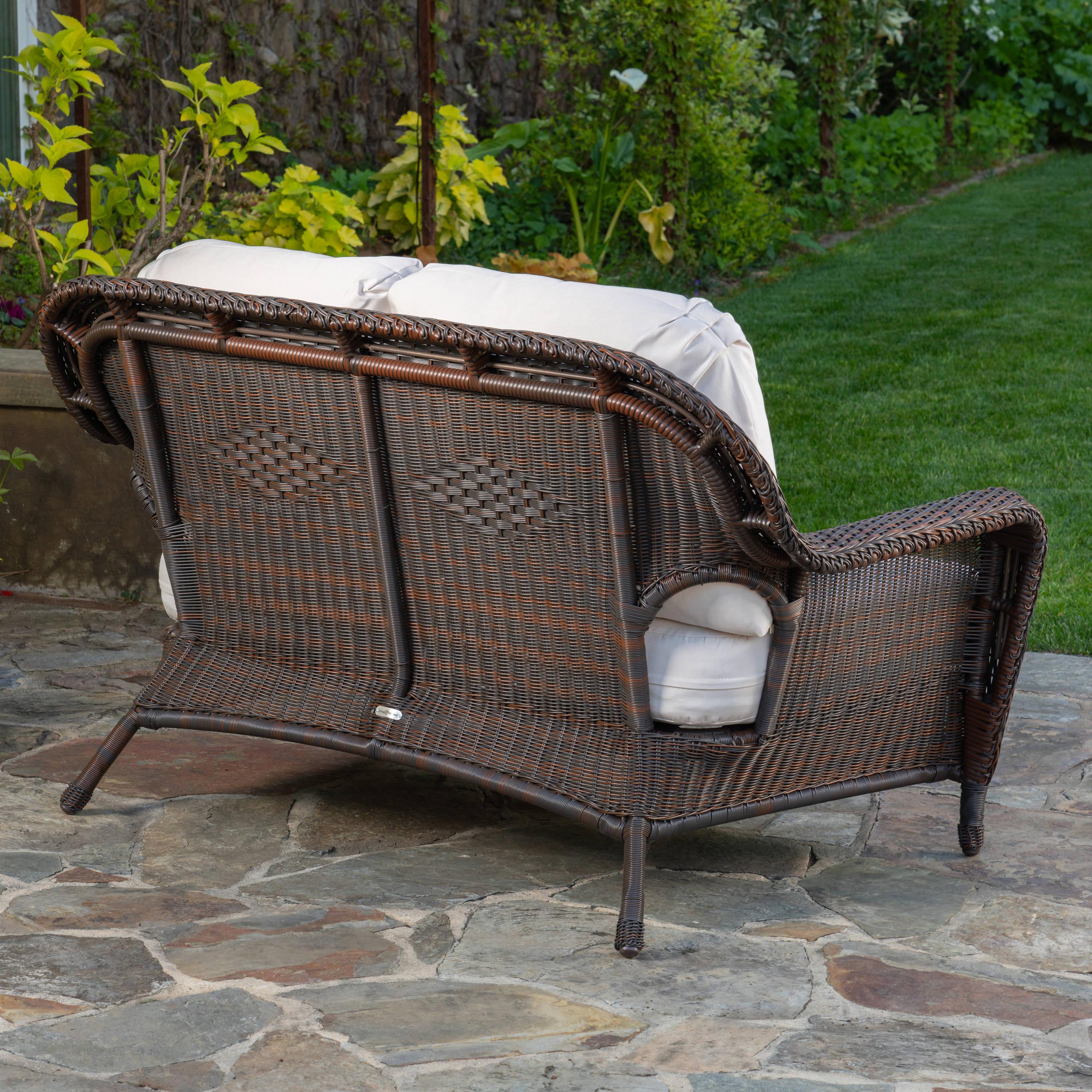 Tortuga Outdoor Lexington Brown Wicker Outdoor 6-Piece Patio Furniture Set with Cushions