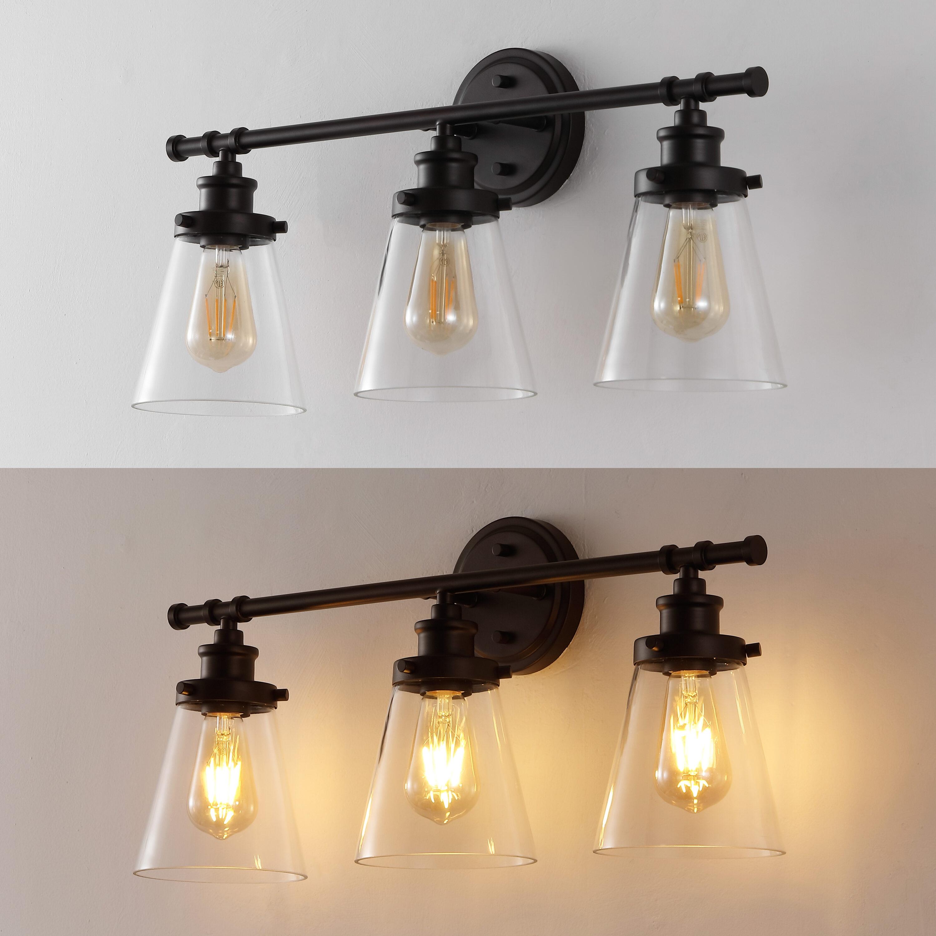 Hollis 23.75" 3-Light Traditional Farmhouse Vanity Light with Bathroom Hardware Accessory Set, Oil Rubbed Bronze (5-Piece)
