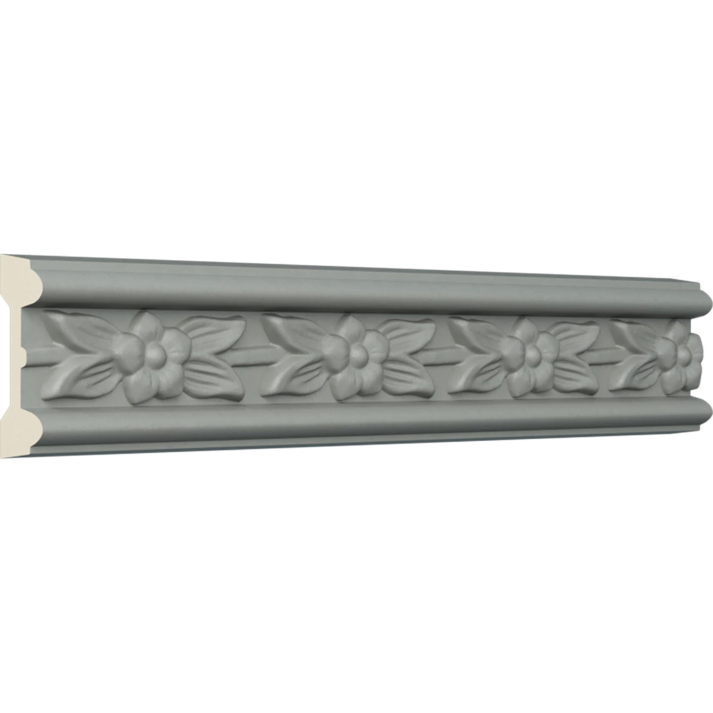 Ekena Millwork 1 7/8"H x 5/8"P x 94 1/2"L, (2 5/8" Repeat), Flower Chair Rail (Set of 8)