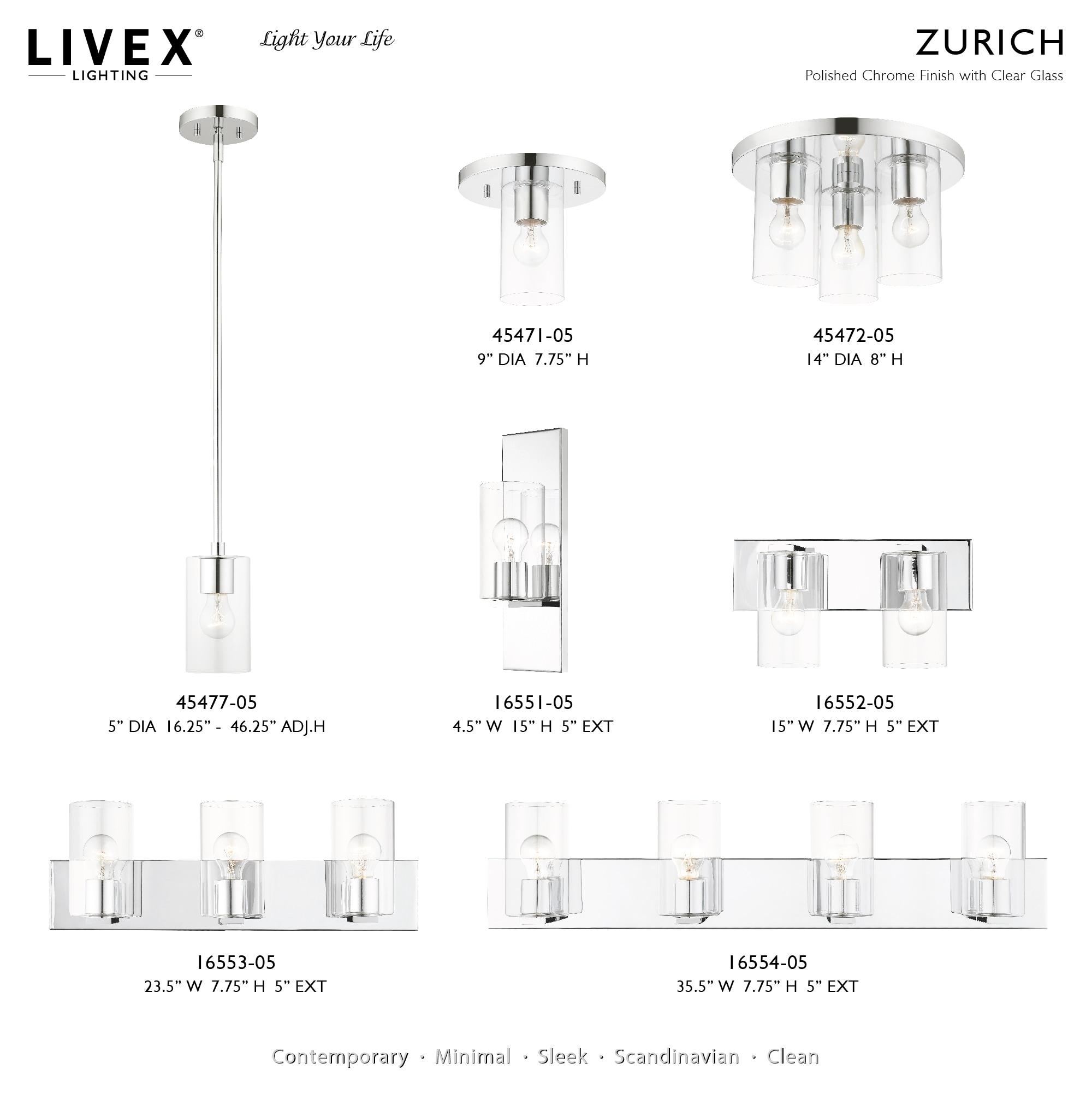 Livex Lighting Zurich 4 - Light Vanity in  Polished Chrome