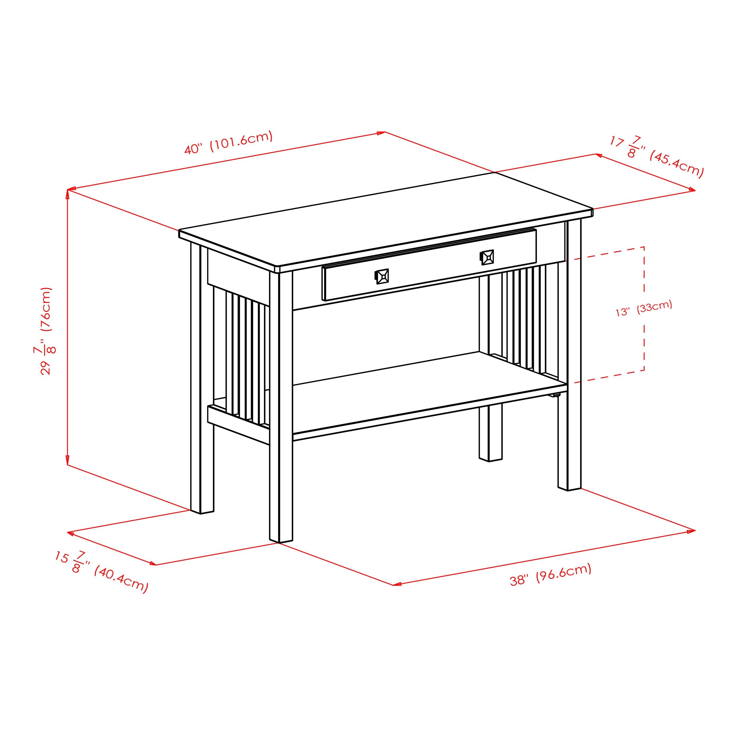 Stafford Console Hall Table Oyster Gray - Winsome: Modern Sofa Table with Storage Shelf & Drawer