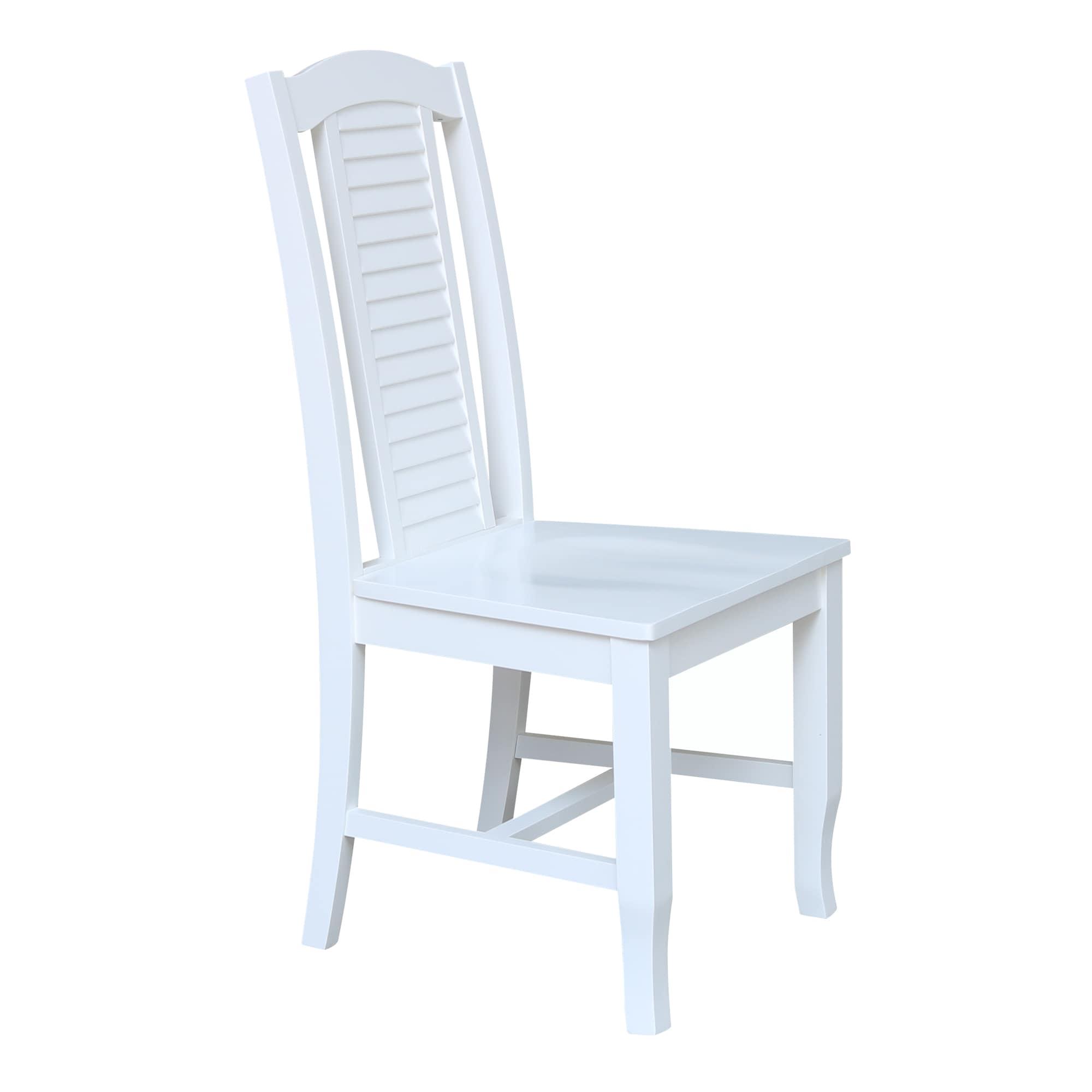 Seaside Solid Wood Chairs in White - Set of 2