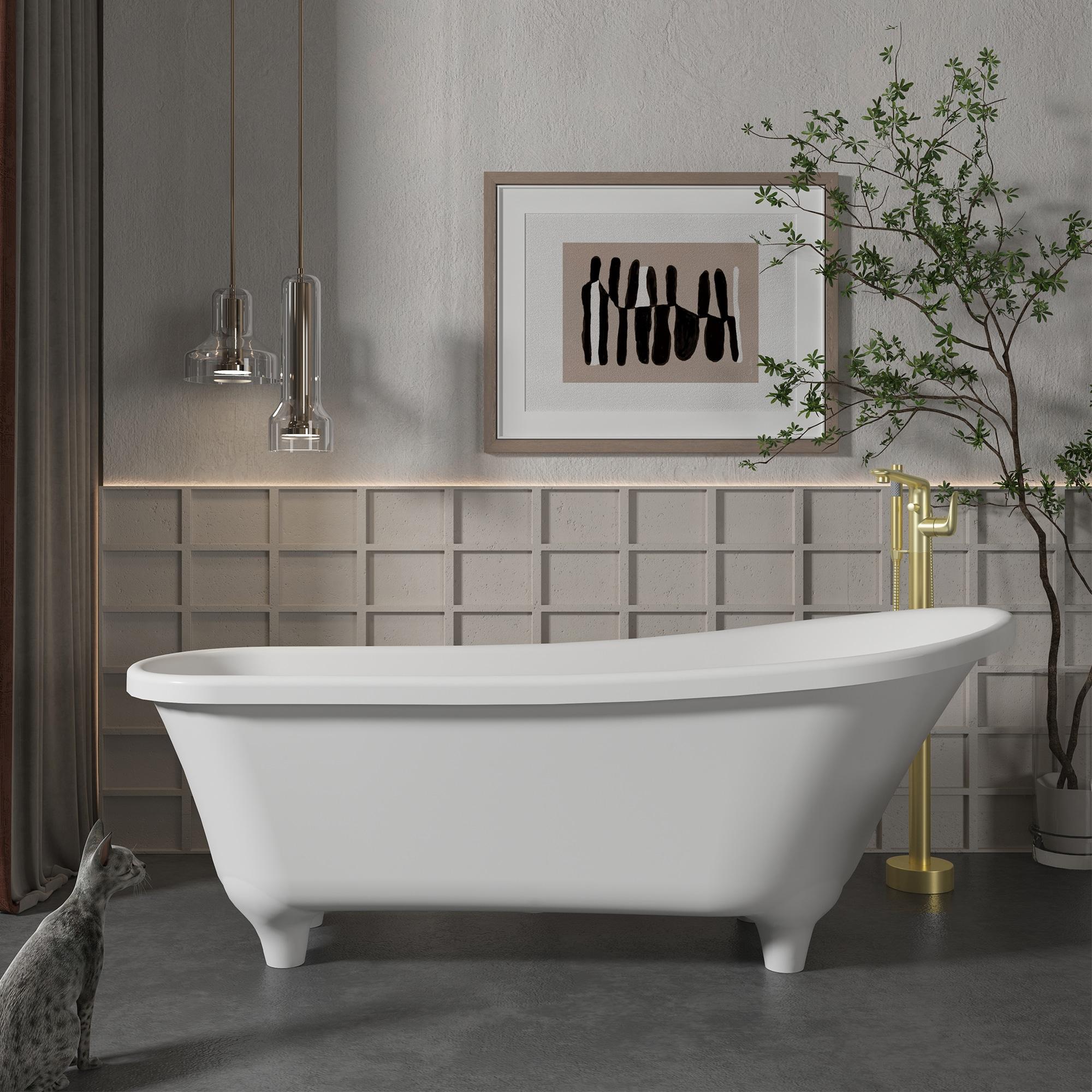 Single Handle Freestanding Bathtub Faucet with Diverter and Handshower