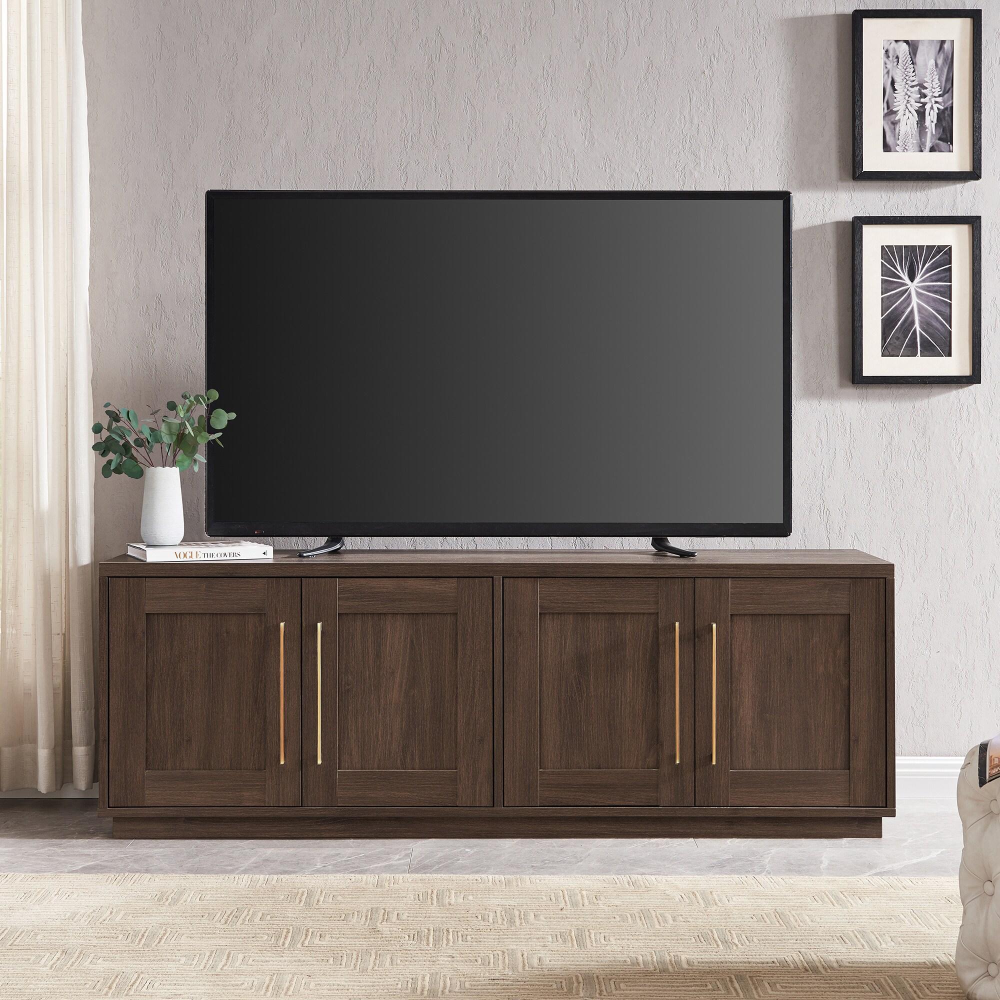 Evelyn&Zoe Tillman Rectangular TV Stand for TV's up to 75", Alder Brown