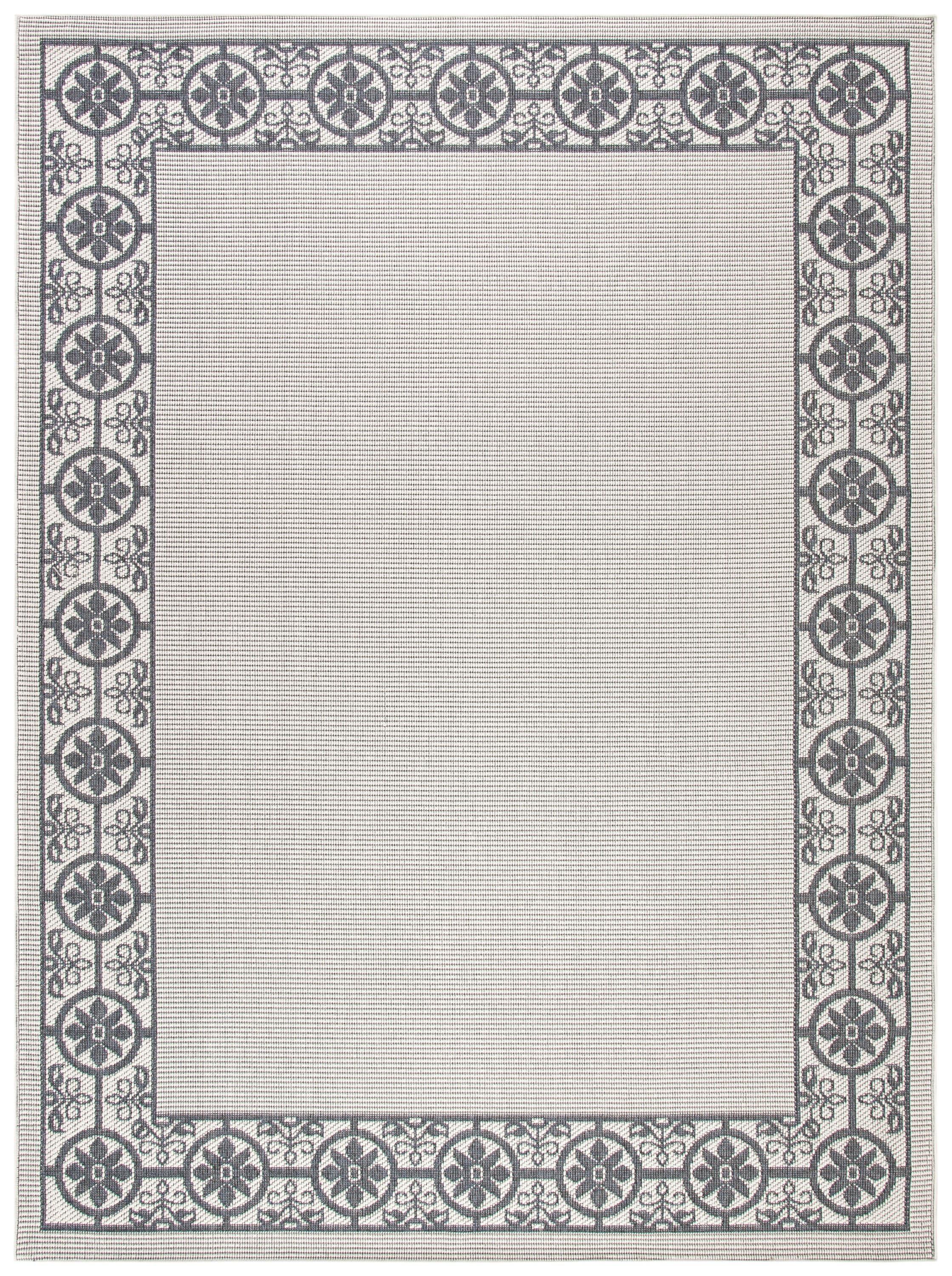 Bermuda BMU815 Power Loomed Indoor/Outdoor Machine Washable Area Rug - Ivory/Charcoal - 8'x10' - Safavieh