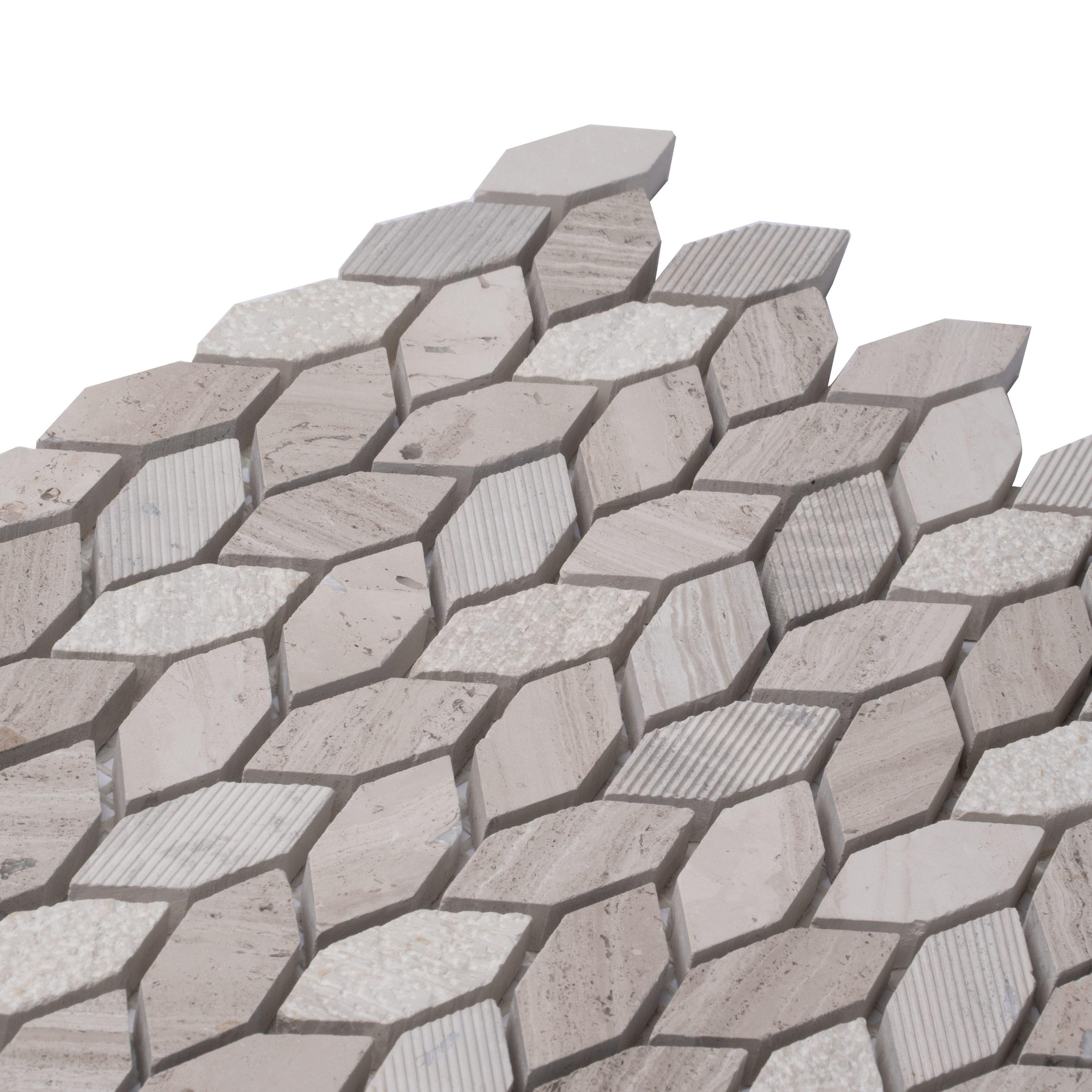 11.8" x 12" Marble Novelty Mosaic Wall & Floor Tile