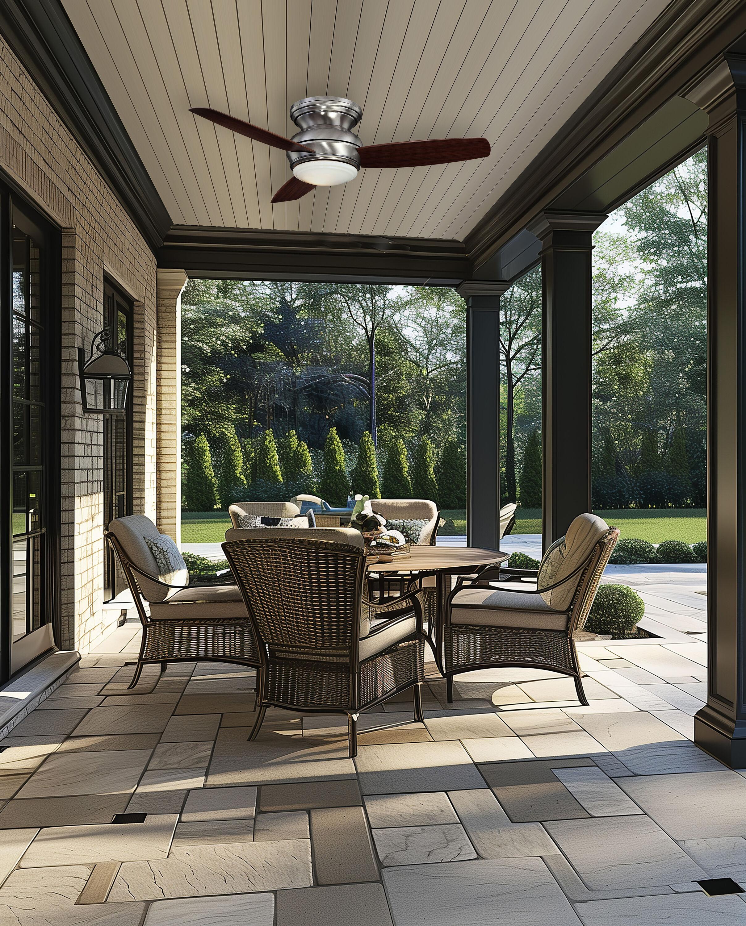 Minka Aire 44" Concept II 3 - Blade Outdoor LED Propeller Ceiling Fan with Wall Control and Light Kit Included